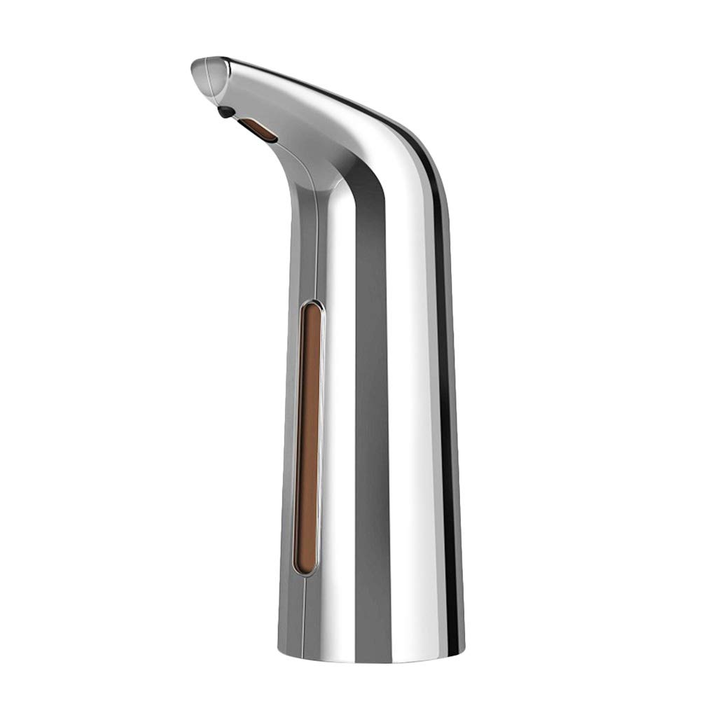Automatic Touchless Soap Dispenser 400ml - Battery Powered Smart Sensor Liquid Soap Dispenser for Kitchen, Bathroom, Home, Hotel & Restaurant - Hygienic Hands-Free Soap Dispenser (Silver) - Perfect for Germ-Free Hand Washing in High-Traffic Areas