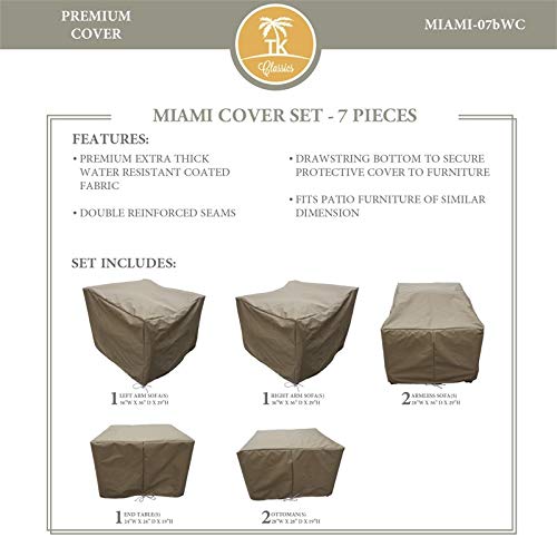 TK Classics MIAMI-07bWC Waterproof Patio Furniture Covers - Beige Outdoor Sofa Protector for All-Weather Protection | Perfect for Garden, Deck, Poolside & Backyard Furniture