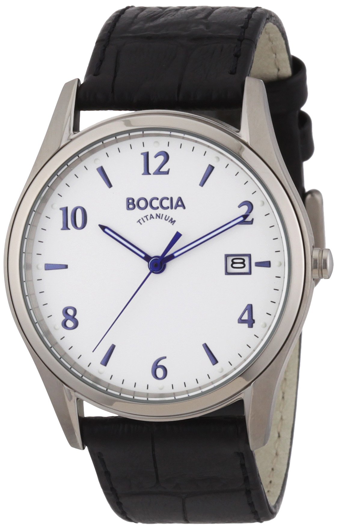Men's Boccia Titanium Watch with White Dial - Lightweight Durable Titanium Watch for Business, Casual & Outdoor Activities
