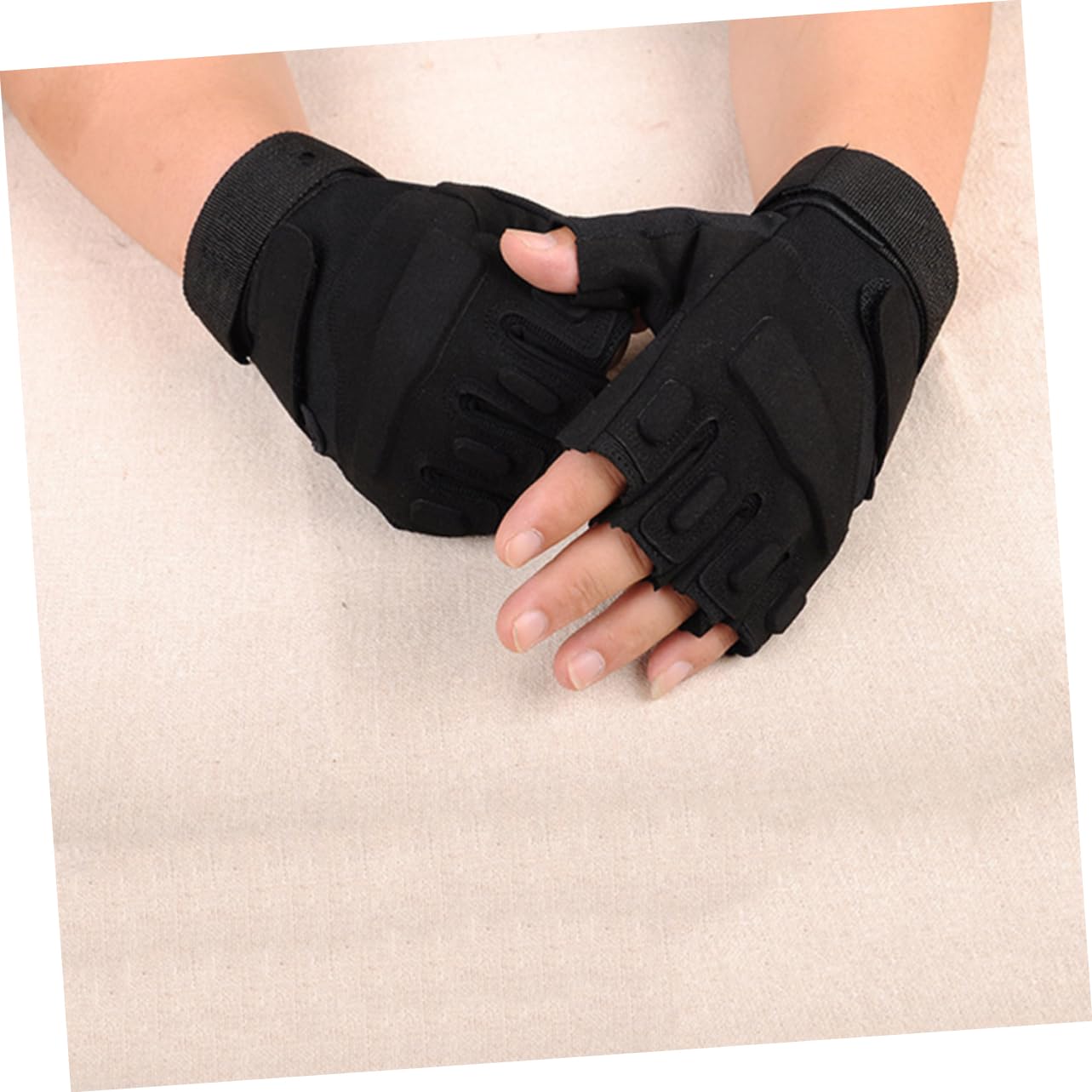 COOLHIYA Shockproof Half Finger Gloves for Men - Touchscreen Compatible Cycling & Sports Gloves - Durable Outdoor Workout & Mountain Biking Gear - Perfect for Cycling, Motorcycling, Gym Training and Outdoor Adventures