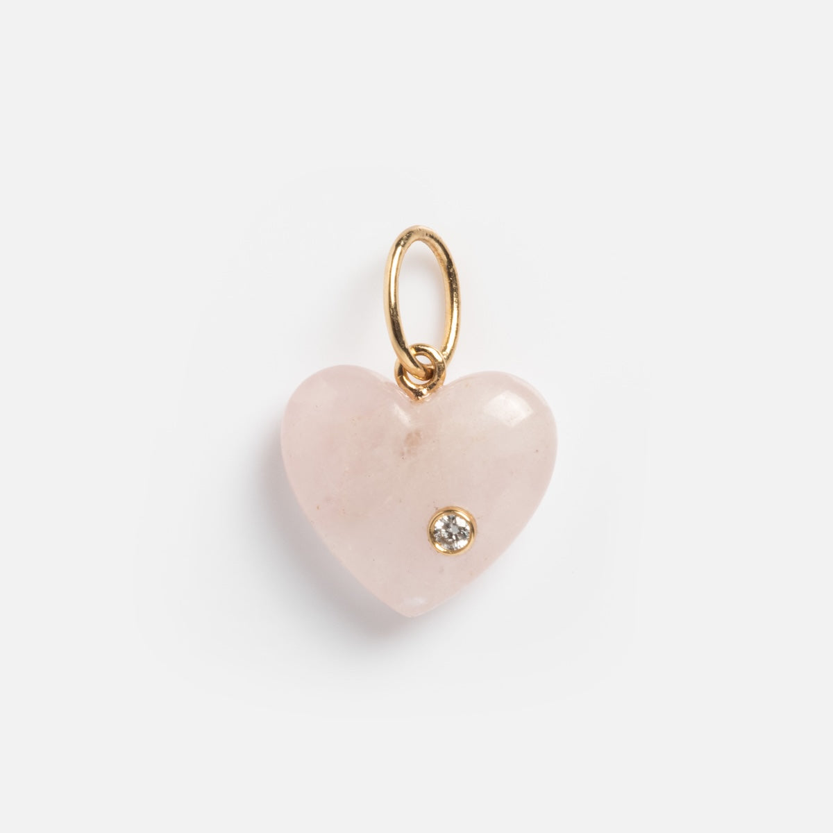 Solid Gold Full Heart Crystal Charm Pendant - Elegant Jewelry Gift for Women, Perfect for Valentine's Day, Anniversary & Special Occasions