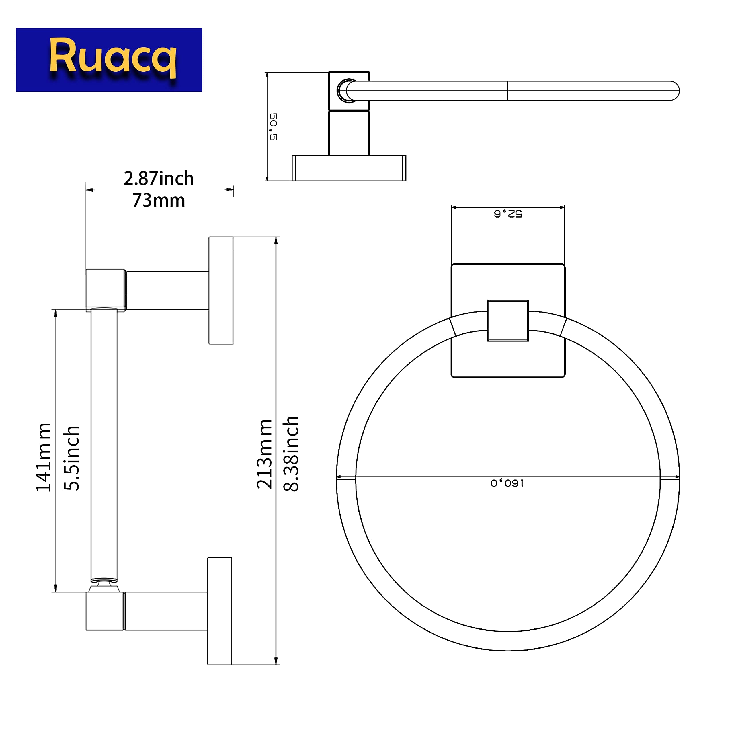Modern Matte Black Toilet Paper Holder & Towel Ring Set - Stainless Steel & Zinc Alloy Wall Mounted Bathroom Hardware (2-Piece) - Perfect for Contemporary Homes, Apartments & Luxury Hotels