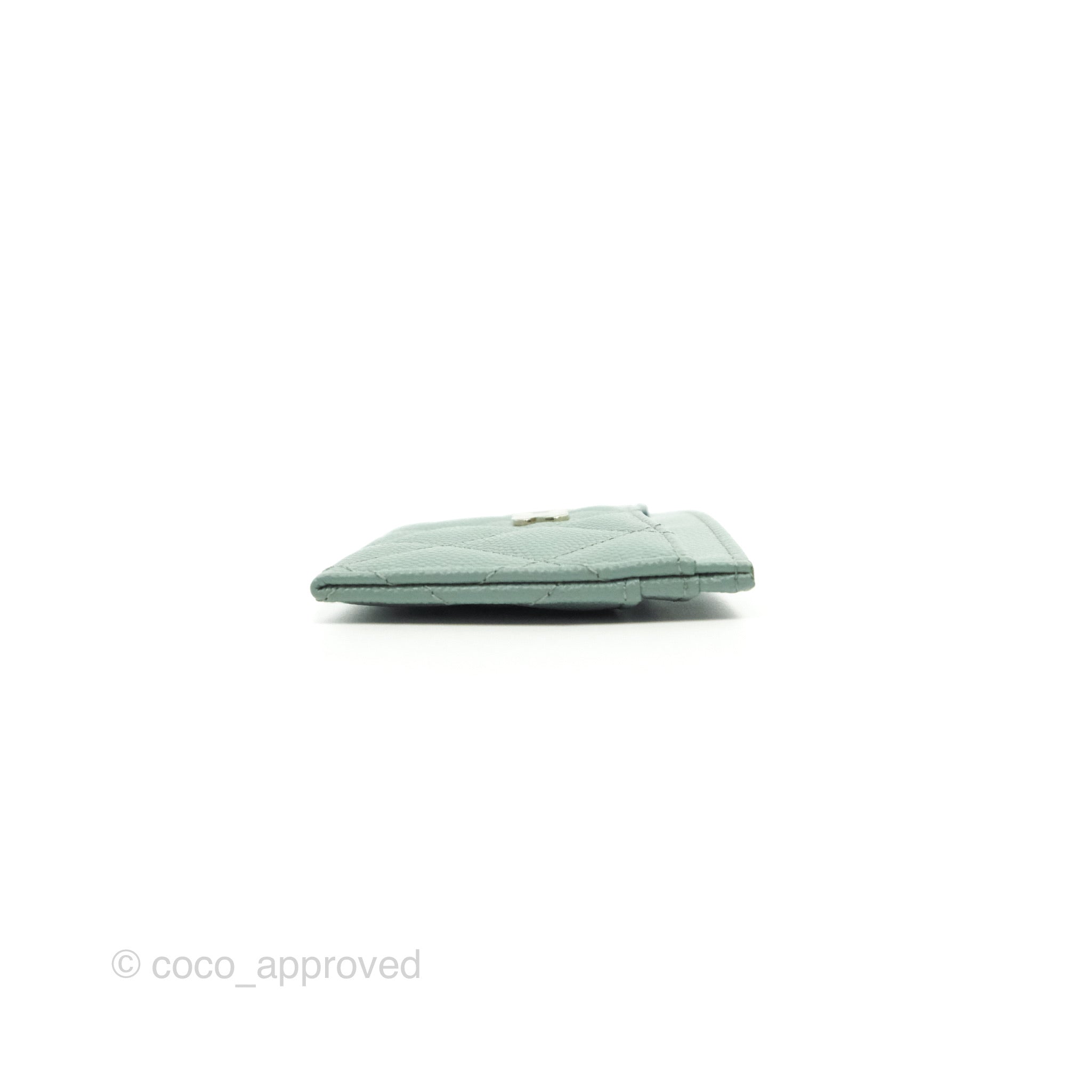 Chanel Classic Flat Card Holder in Tiffany Blue - Caviar Leather with Gold Hardware | Perfect for Everyday Use & Gift Giving