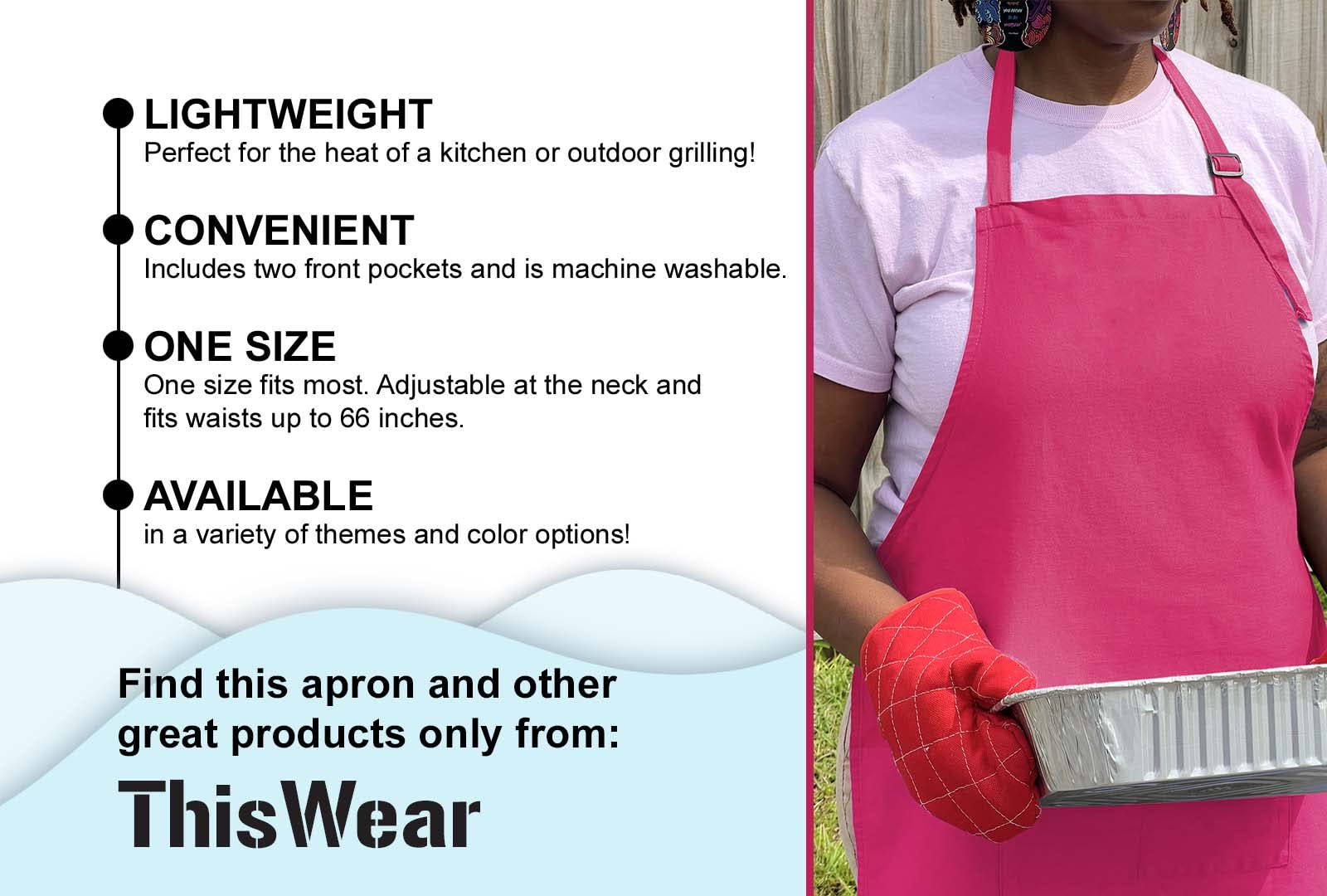 The Bump Maker Two Pocket Adjustable Bib Apron - Durable Kitchen & BBQ Cooking Apron for Chefs, Grilling & Baking - Perfect for Home Cooks, Restaurants & Outdoor Cooking