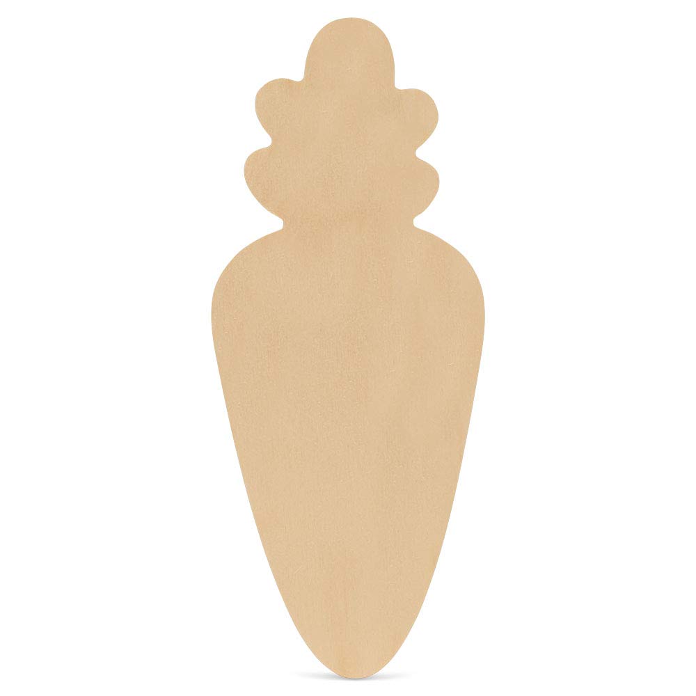 50 Pack 6x2.5 Inch Pre-Sanded Wooden Carrot Cutouts - Easter Wood Crafts for DIY Home Decor, Wall Art, Scrapbooking & Party Decorations by Woodpeckers