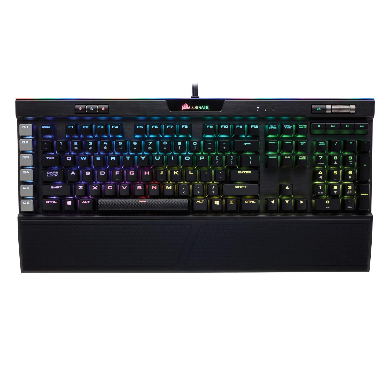 Corsair K95 RGB Platinum Mechanical Gaming Keyboard - 6 Programmable Macro Keys, USB Passthrough, Media Controls - Cherry MX Brown Switches - RGB Backlit for PC Gaming, Streaming & Office Work