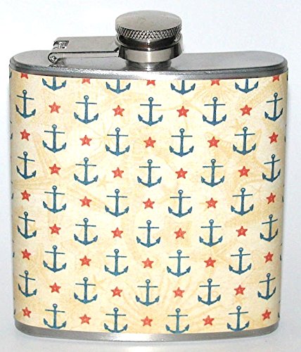 Premium Stainless Steel Yacht & Boat Wheels with Anchors - Fishing & Party Liquor Hip Flask Set - Ideal for Nautical Gifts, Marine Enthusiasts & Outdoor Adventures