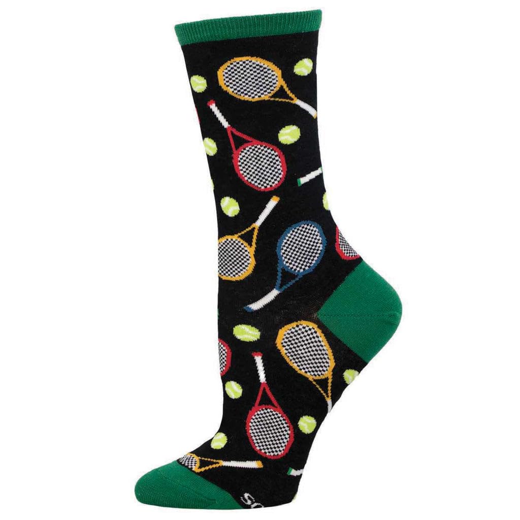 Socksmith Women's Tennis Crew Socks - Black | Comfortable & Durable Athletic Socks for Tennis, Running & Casual Wear