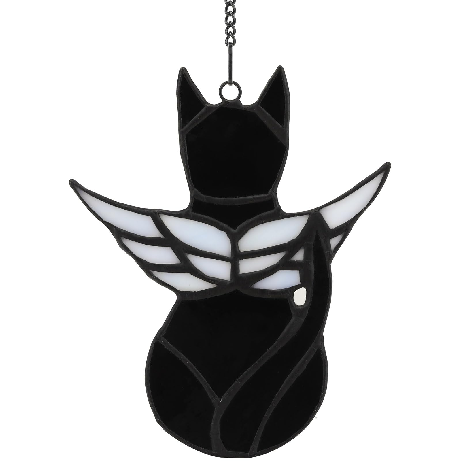 Angel Cat Memorial Gift - Stained Glass Suncatcher for Cat Lovers - Pet Loss Sympathy Decor