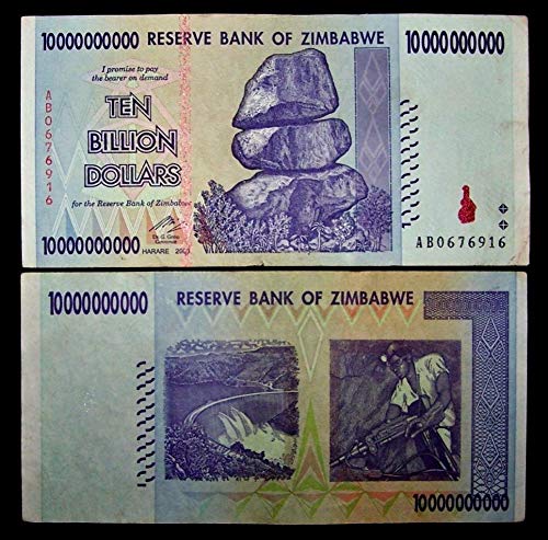 2008 Zimbabwe 10 Billion Dollar Banknote - Hyperinflation Currency from Africa, Graded & Circulated | Collectible Historical Money for Education & US Inflation Awareness