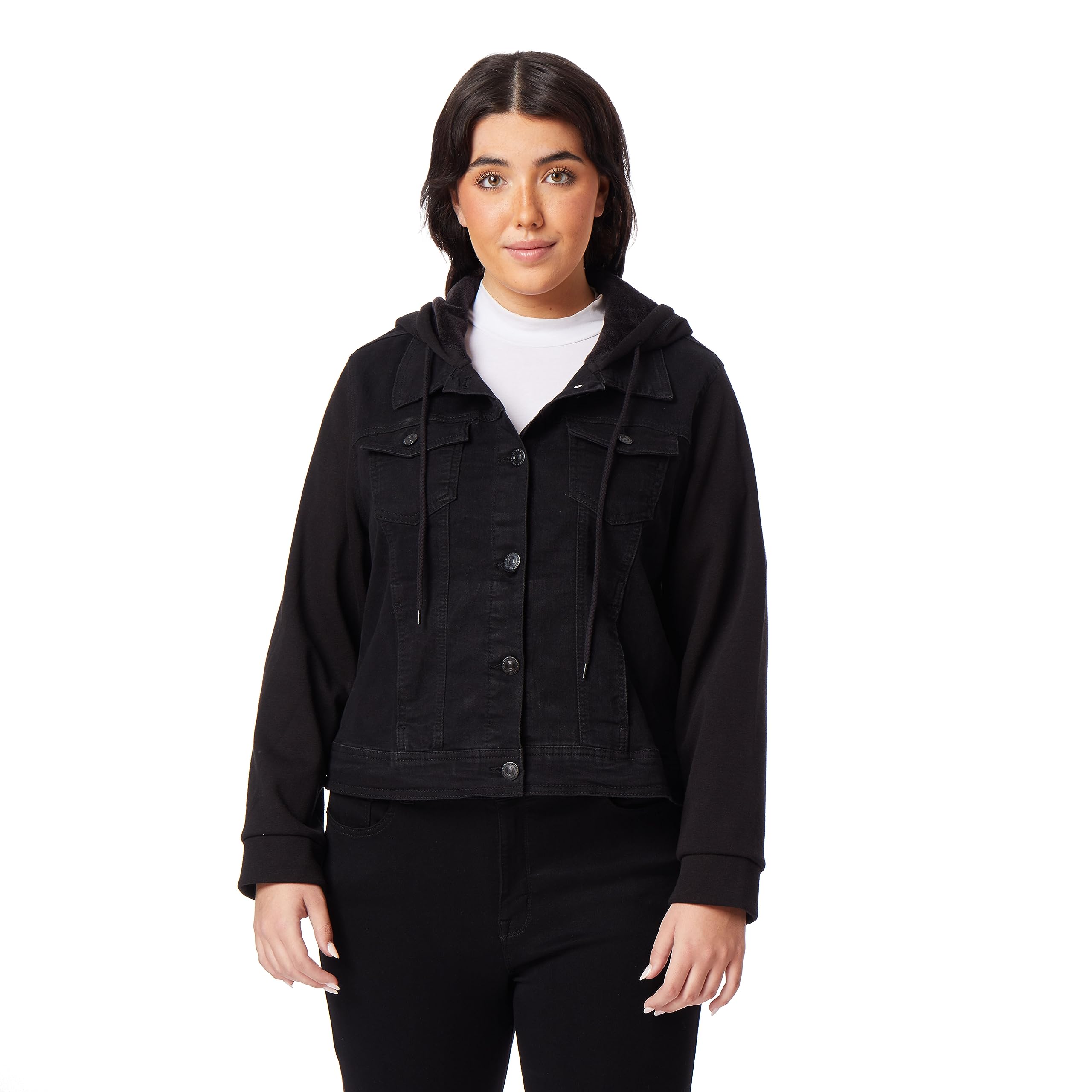 WallFlower Women's Dreamer Denim Jackets for Juniors - Standard & Plus Sizes | Perfect for Casual Outings & Layered Fall Looks