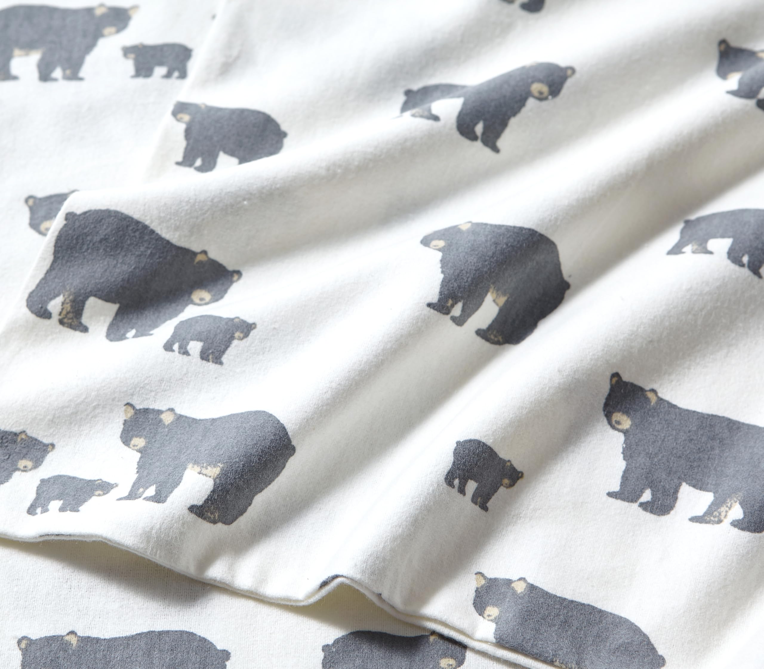 Eddie Bauer Queen Size Cotton Flannel Bed Sheet Set - Ultra Soft Brushed Flannel Bedding for Winter, Cozy Home Decor (Bear Family Print) - Perfect for Cold Weather & Holiday Gift Giving