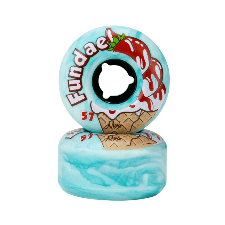 Fundae 34mm x 57mm Skateboard Wheels - High Performance Cruiser Wheels for Smooth Riding | Perfect for Street Skating, Park Riding & Commuting