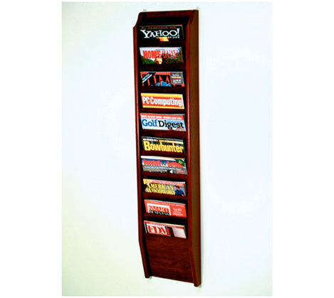 10-Pocket Wall Mount Magazine Rack - Space Saving Organizer for Books, Newspapers & Mail - Perfect for Home, Office & Waiting Rooms