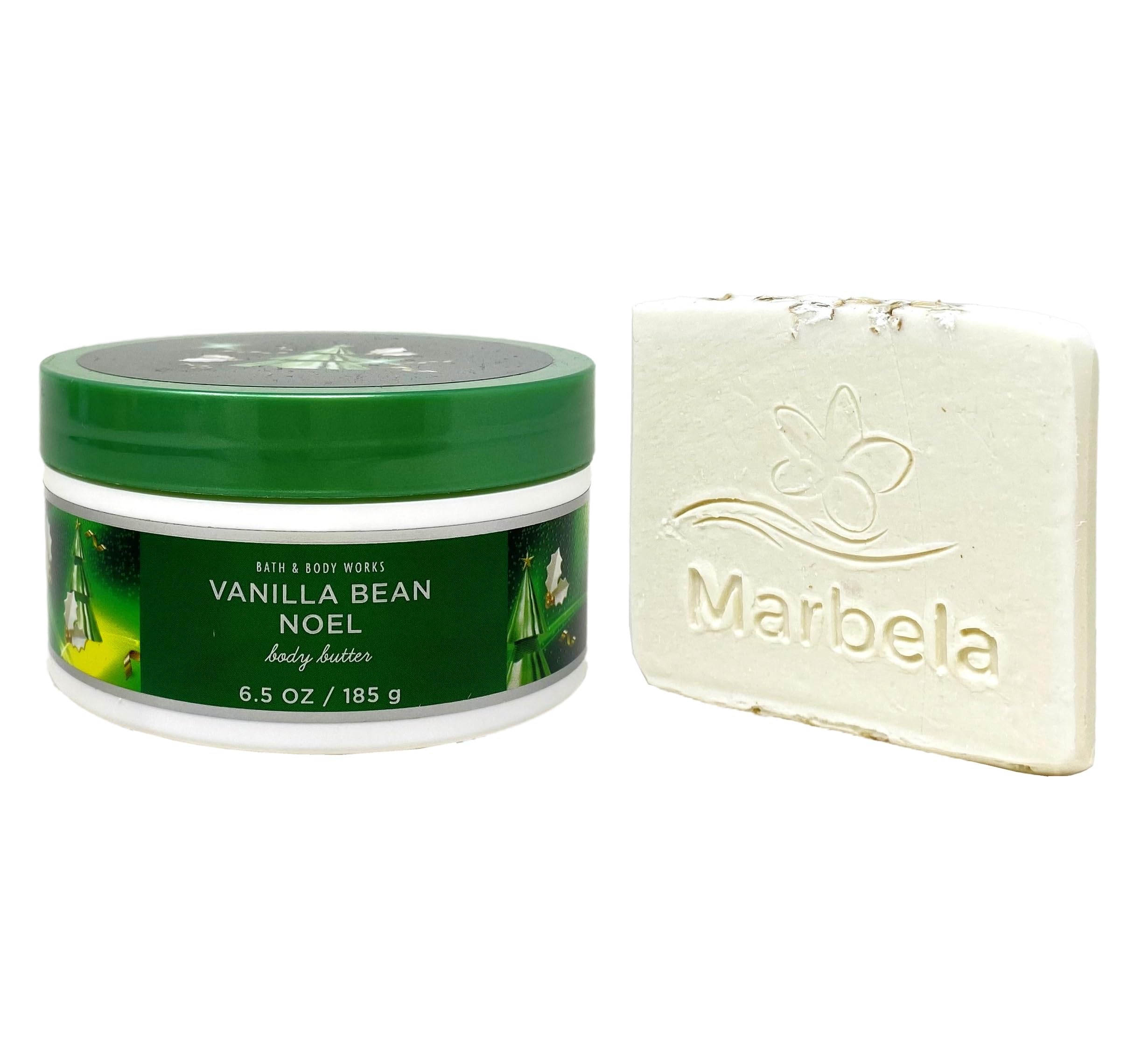 Bath & Body Works Vanilla Bean Noel Body Butter with Natural Oats Sample Soap - Moisturizing Cream for Dry Skin, Holiday Gift Set, Winter Skincare Routine