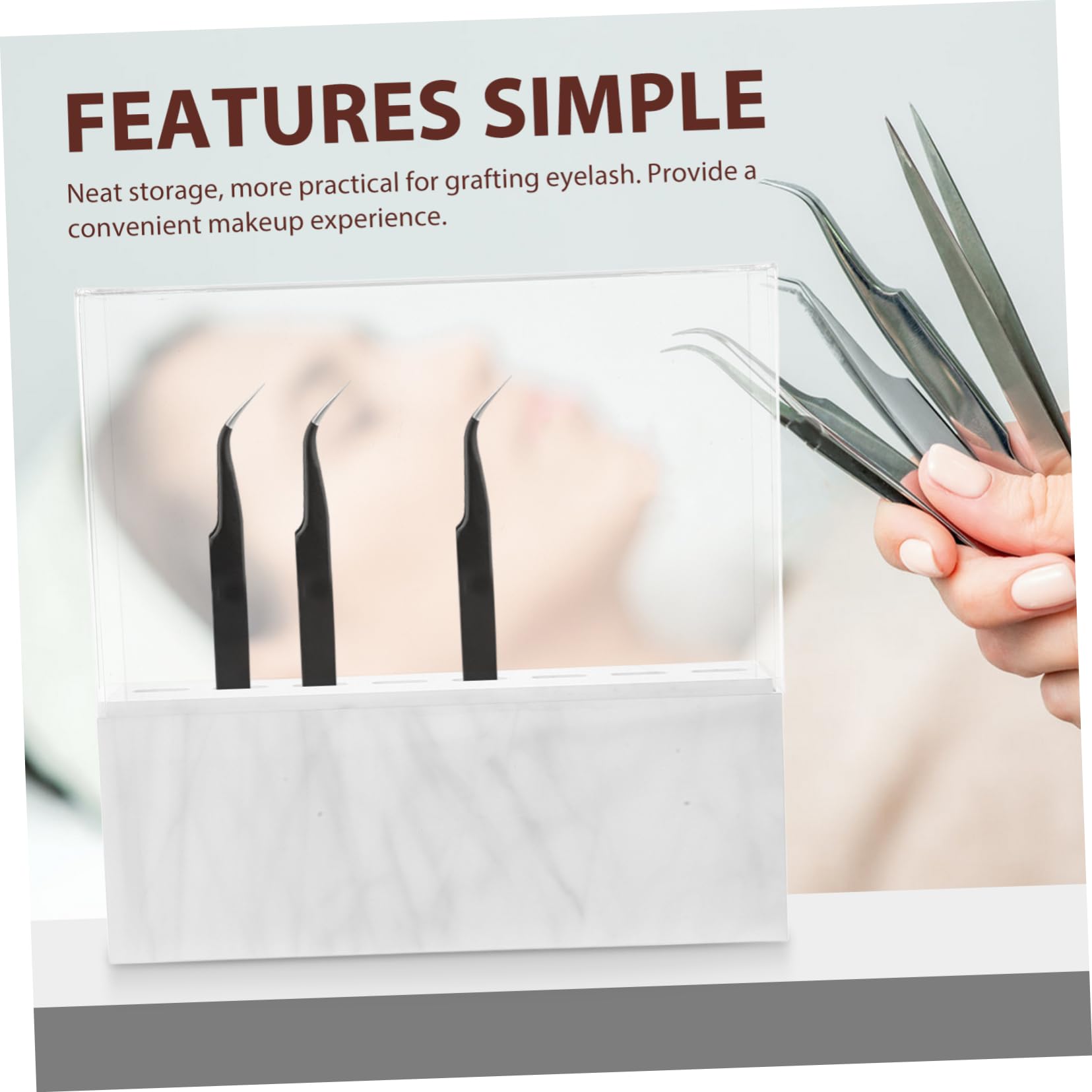 Professional Acrylic Salon Shear Holder - 8-Pocket Makeup Tweezers Organizer for Eyebrow Tweezers, Nail Art Tools & Lash Tweezers | Beauty Salon Storage Solution for Women | Perfect for Nail Schools, Home Salons & Professional Makeup Artists