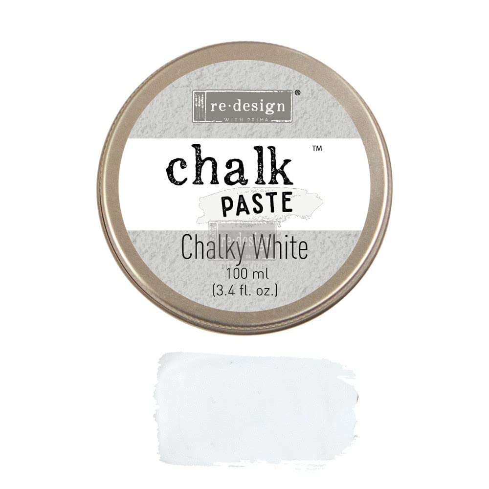 Prima Marketing Inc. REDESIGN CHALK PASTE - Chalky White Decorative Paint for DIY Crafts, Furniture & Home Decor | Perfect for Chalkboard Art, Wedding Signs & Vintage Projects
