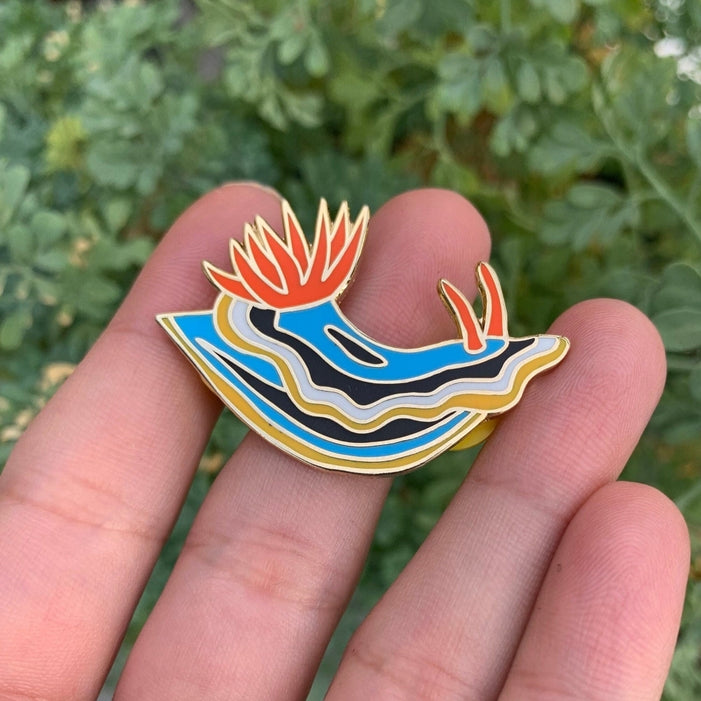 Anna's Chromodoris Nudibranch Enamel Pin - Marine Biology Collector's Pin for Scuba Divers, Ocean Lovers & Science Enthusiasts - Perfect for Backpacks, Hats & Dive Gear