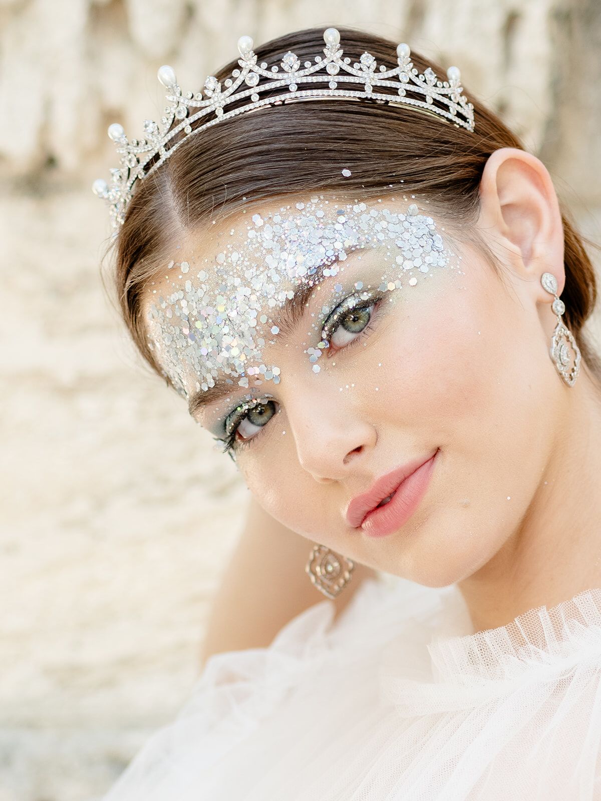 JORDAN Simulated Diamond & Pearl Tiara Headpiece - Elegant Bridal Crown for Weddings, Prom, Pageants & Special Occasions