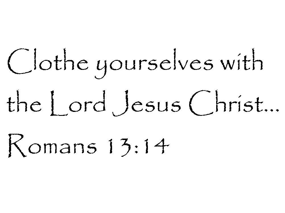 Tapestry Of Truth - Romans 13:14 Bible Verse Wall Decal - Christian Scripture Art Sticker for Home Decor - Clothe Yourself with The Lord Jesus Christ - Perfect for Living Room, Bedroom & Church Decorations
