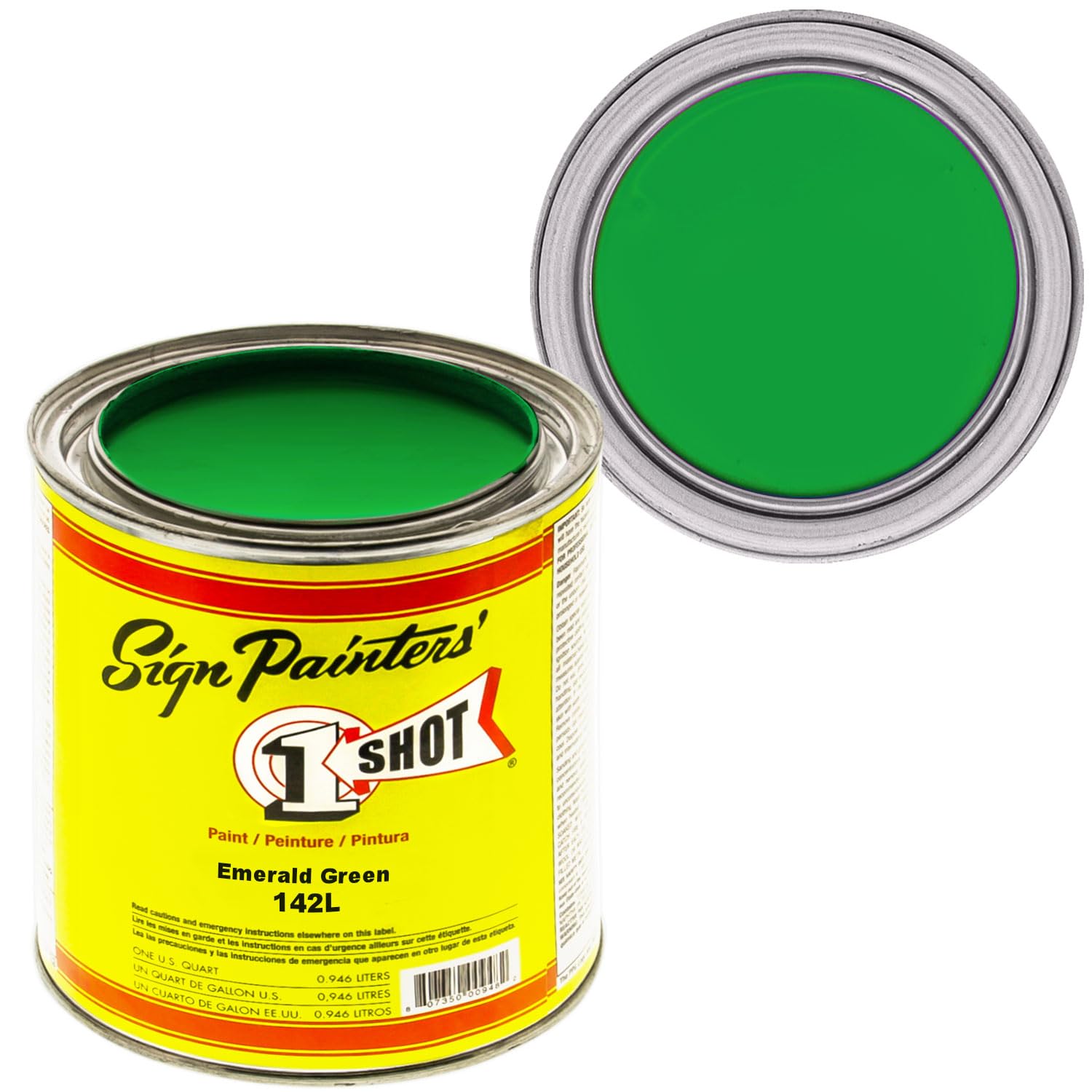 1 Shot Lettering Emerald Green Pinstriping Enamel Paint - Quart Size for Automotive, Sign Painting & Custom Art Projects