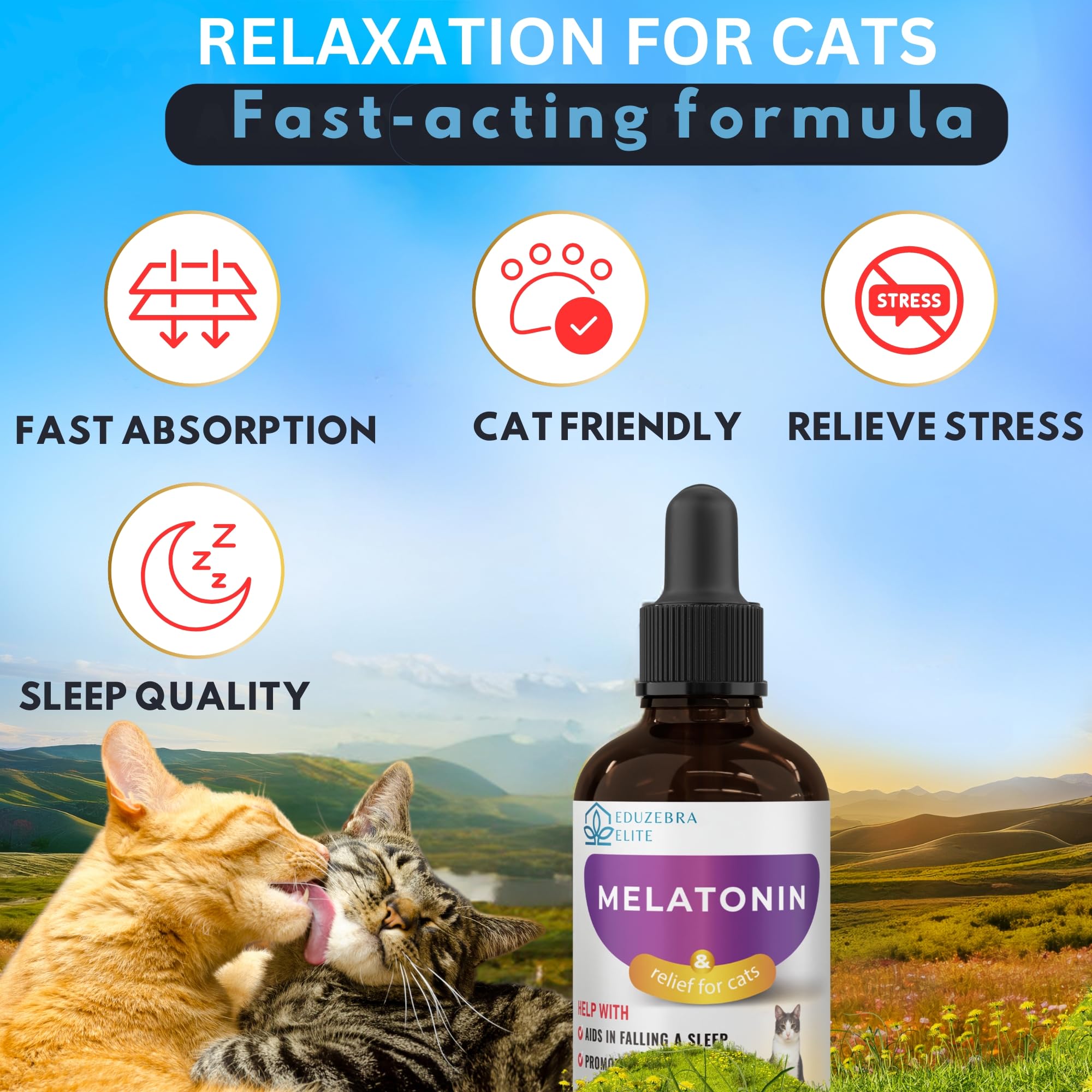 Natural Melatonin for Cats - Calming Cat Treats for Anxiety Relief & Sleep Aid | Supports Restful Sleep During Grooming, Travel & Vet Visits