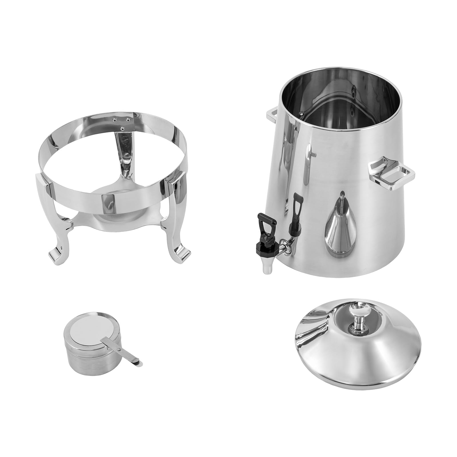 3.4 Gallon Stainless Steel Coffee Urn with Continuous Heating - Commercial Hot Beverage Dispenser for Tea, Water & Coffee - Perfect for Parties, Buffets & Catering Events (Fuel Not Included, Silver)