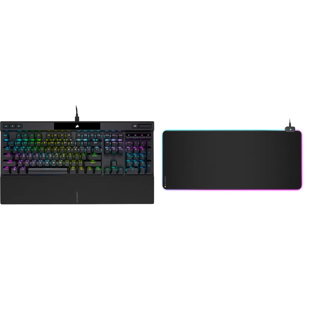 Corsair K70 RGB PRO Wired Mechanical Gaming Keyboard - Black (Cherry MX Red Switches) & MM700 RGB Extended Cloth Gaming Mouse Pad - Perfect for PC Gaming, Streaming, and Esports Tournaments