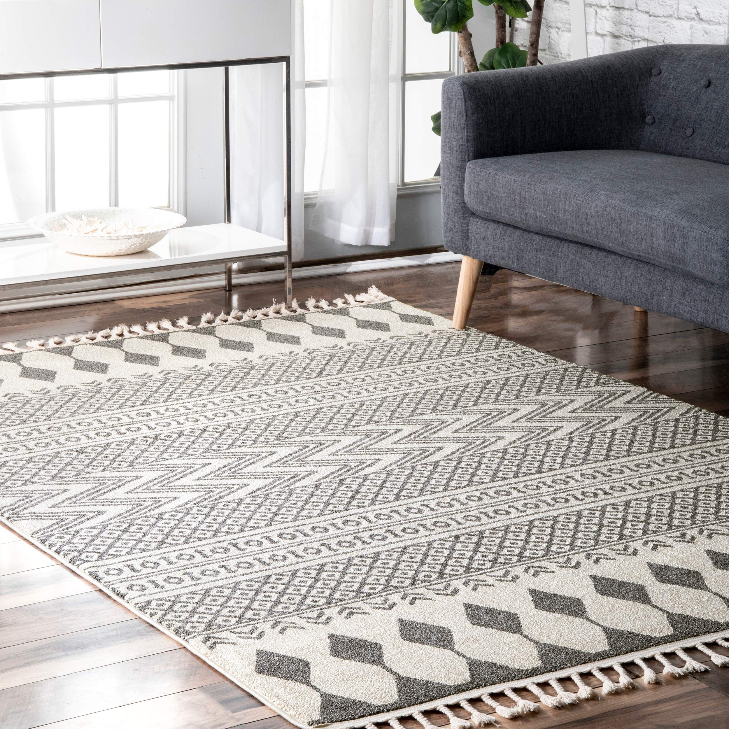 nuLOOM Tribal Terra 4x6 Beige Area Rug - Boho Chic Living Room, Bedroom & Office Decor