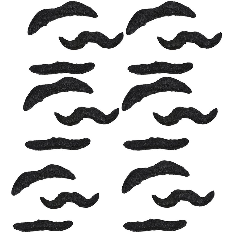 24-Pack Adhesive Mustache Set for Costumes & Parties - Fun Fake Mustaches for Halloween, Cosplay, and Themed Events