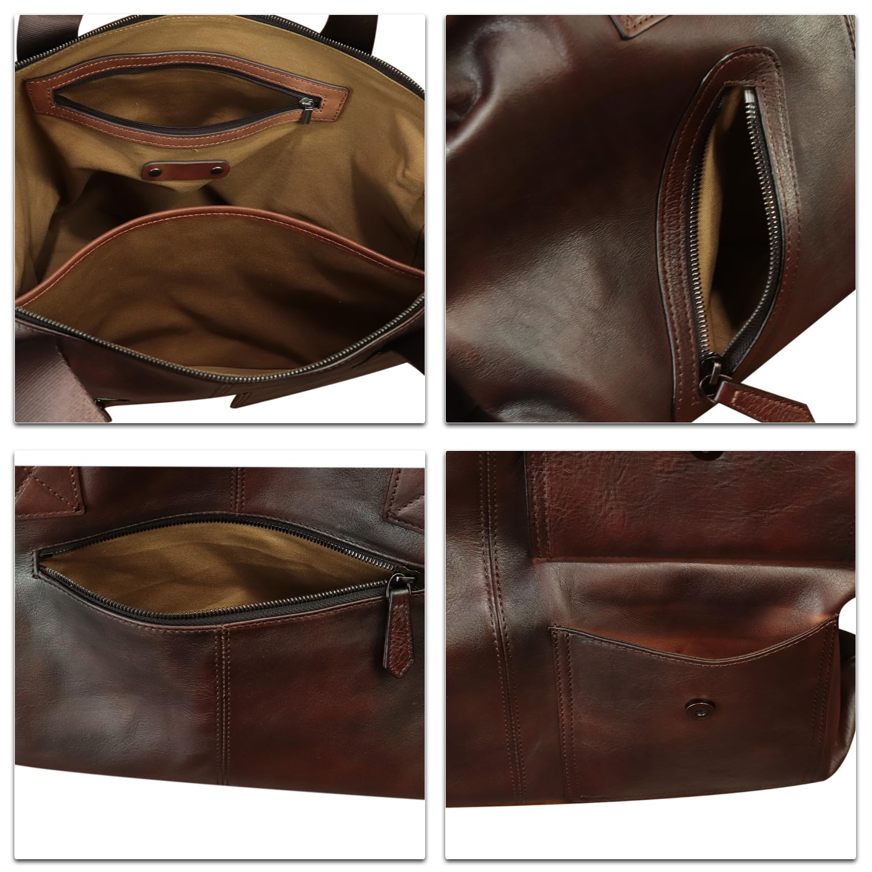 Premium Genuine Leather Messenger Bag for Men - Business Briefcase & Laptop Bag with Adjustable Shoulder Strap - Ideal for Office, Travel & Daily Commute