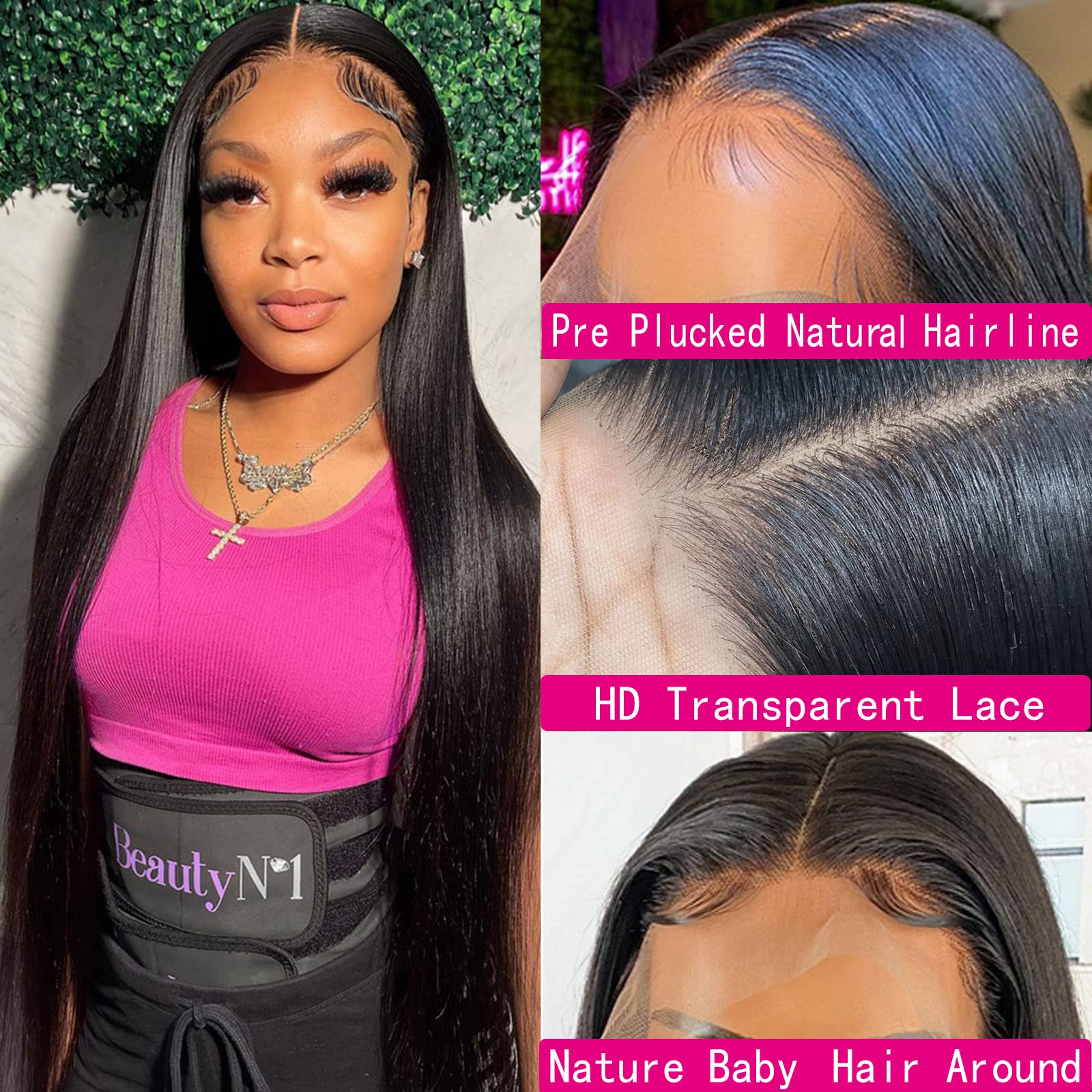 30 Inch Straight Lace Front Wigs Human Hair - Pre Plucked with Baby Hair, 13x4 HD Lace Frontal Wigs Brazilian Virgin Hair for Black Women - Perfect for Daily Wear, Parties, and Special Occasions
