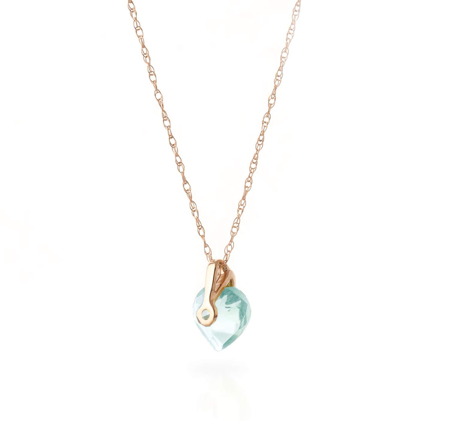 14K Solid Gold Necklace with Natural Aquamarine Gemstone | Elegant Galaxy Gold GG Jewelry for Women | Perfect for Weddings, Anniversaries & Special Occasions