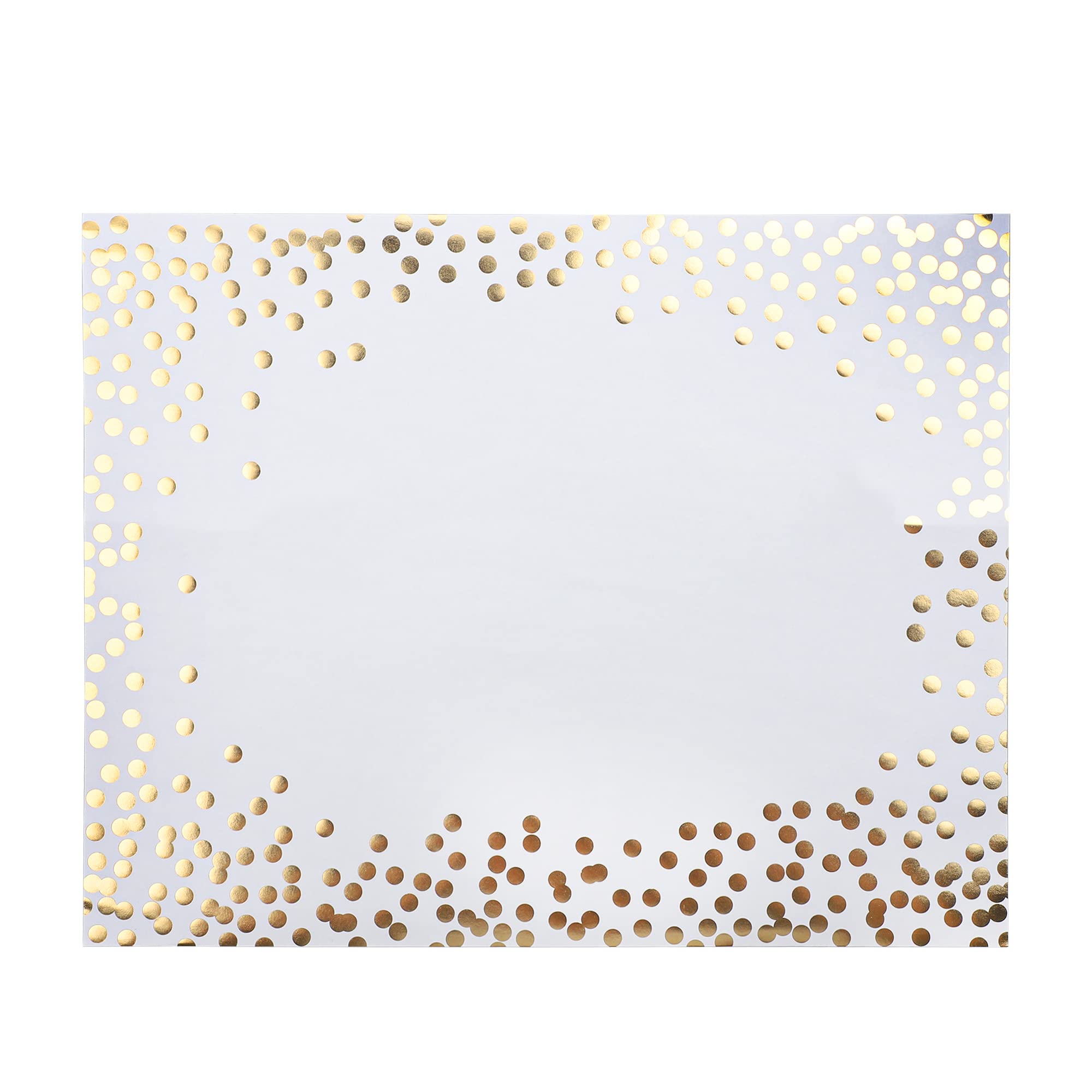 45-Piece Gold Foil Paper Placemats Set - White with Golden Dots Disposable Decorative Table Mats for Birthday, Wedding, Baby Shower & Party Dining Decor - Perfect for Holiday Gatherings, Dinner Parties and Special Events