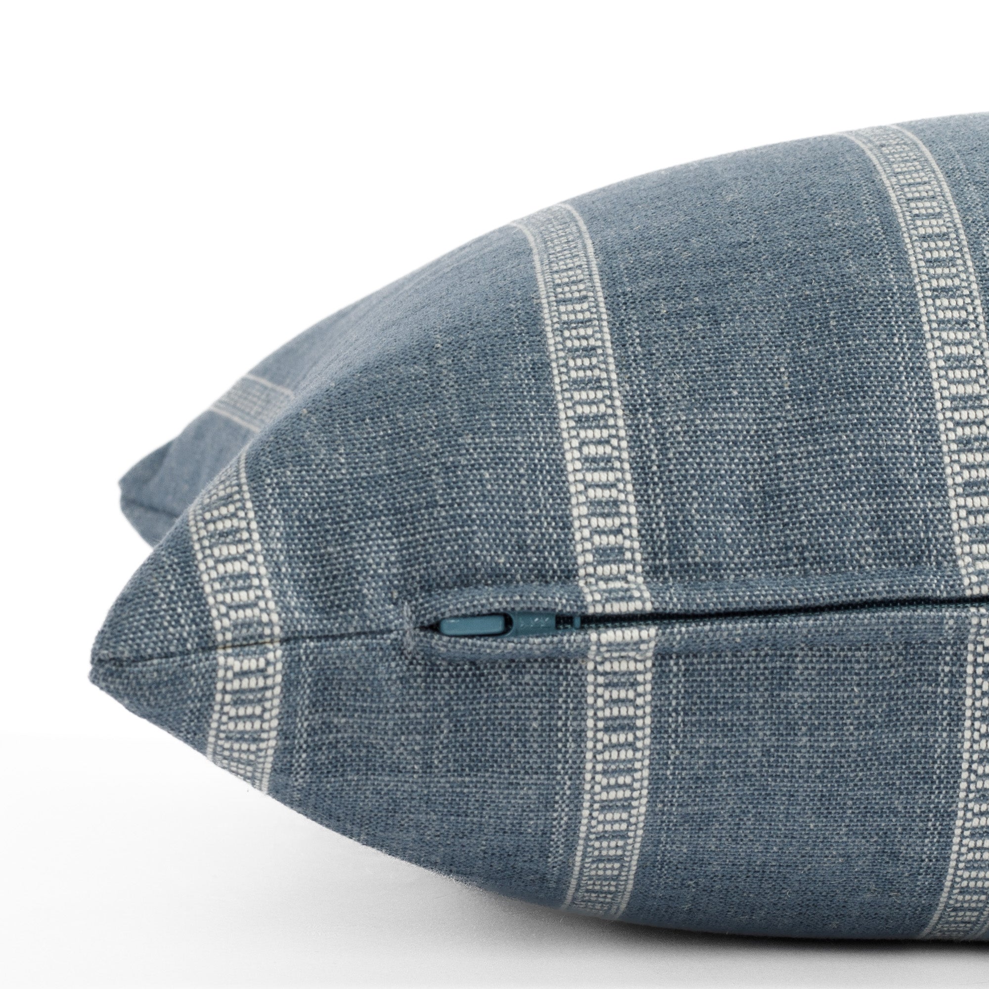 Brunswick Stripe 15x32 XL Lumbar Pillow in Chambray Blue - Perfect for Sofa, Bed & Office Chair Back Support