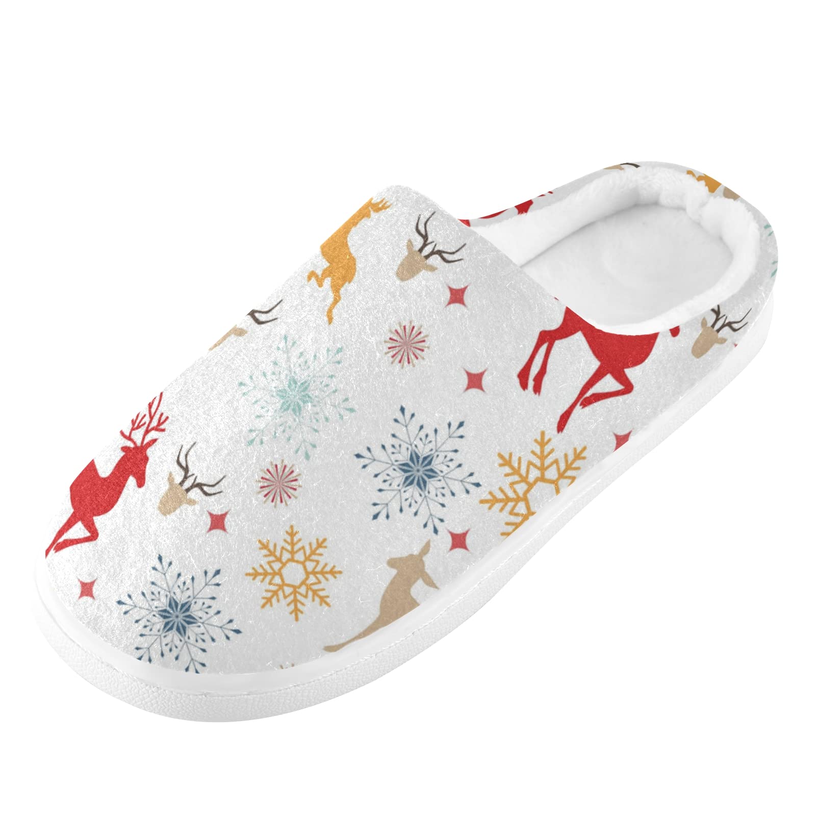 Women's Christmas Reindeer Cozy Slippers - Non-Slip Fuzzy Plush House Shoes with Memory Foam - Warm Winter Indoor Footwear for Halloween, Thanksgiving & Christmas - Perfect for Holiday Gifts, Family Gatherings & Cozy Home Evenings