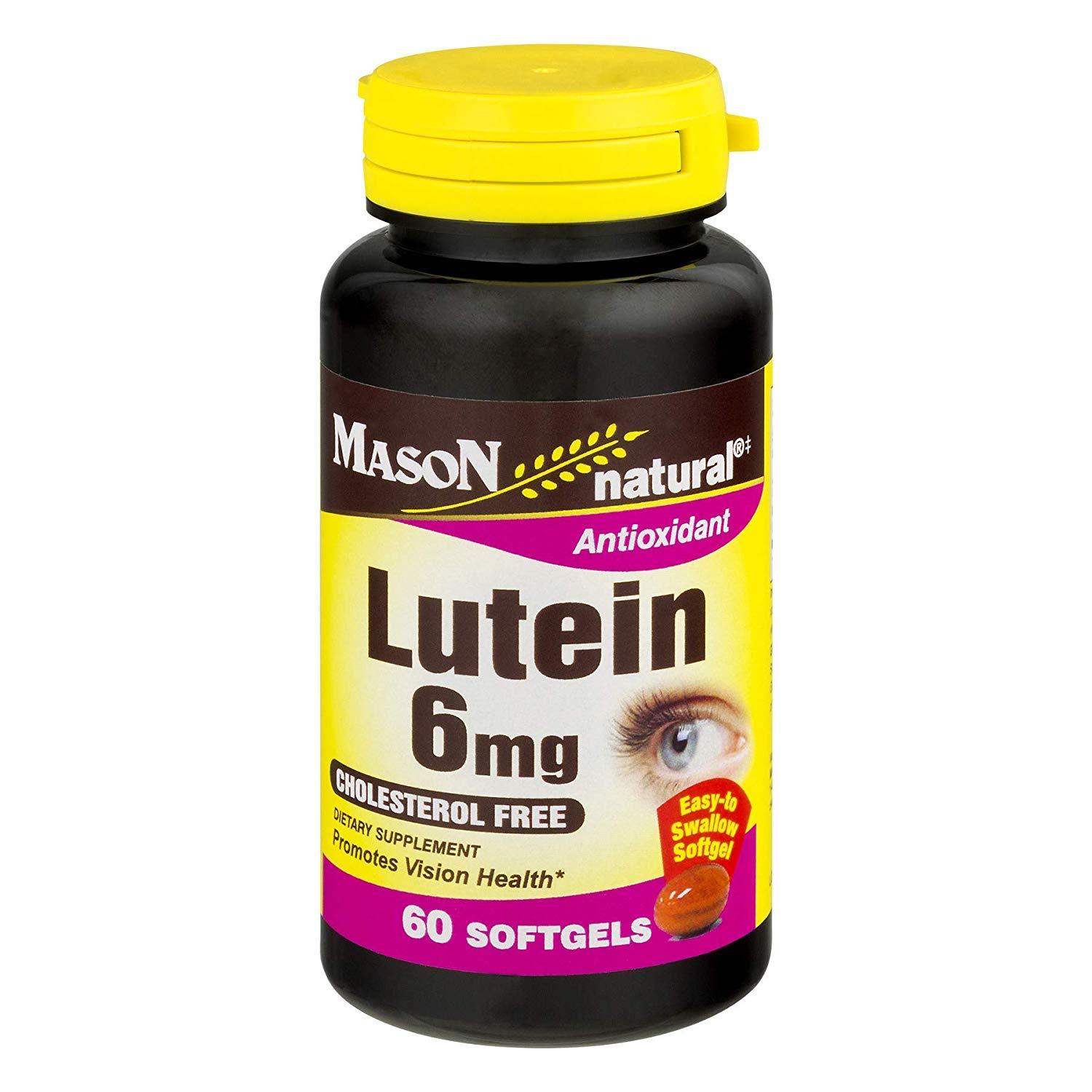 Mason Vitamins Natural Lutein 6 mg Softgels - 60 Count (Pack of 4) | Eye Health Supplement for Adults | Supports Vision & Macular Health | Daily Eye Care & Blue Light Protection