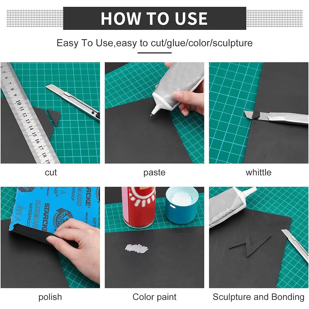 BENECREAT 2-Pack 12x12 Inch Black PVC Foam Board Sheets - 5mm Thick Lightweight Plastic Panels for DIY Crafts, Art Projects, School Displays, Sign Making, and Home Decor - Perfect for Modeling, Scrapbooking, and Wall Art