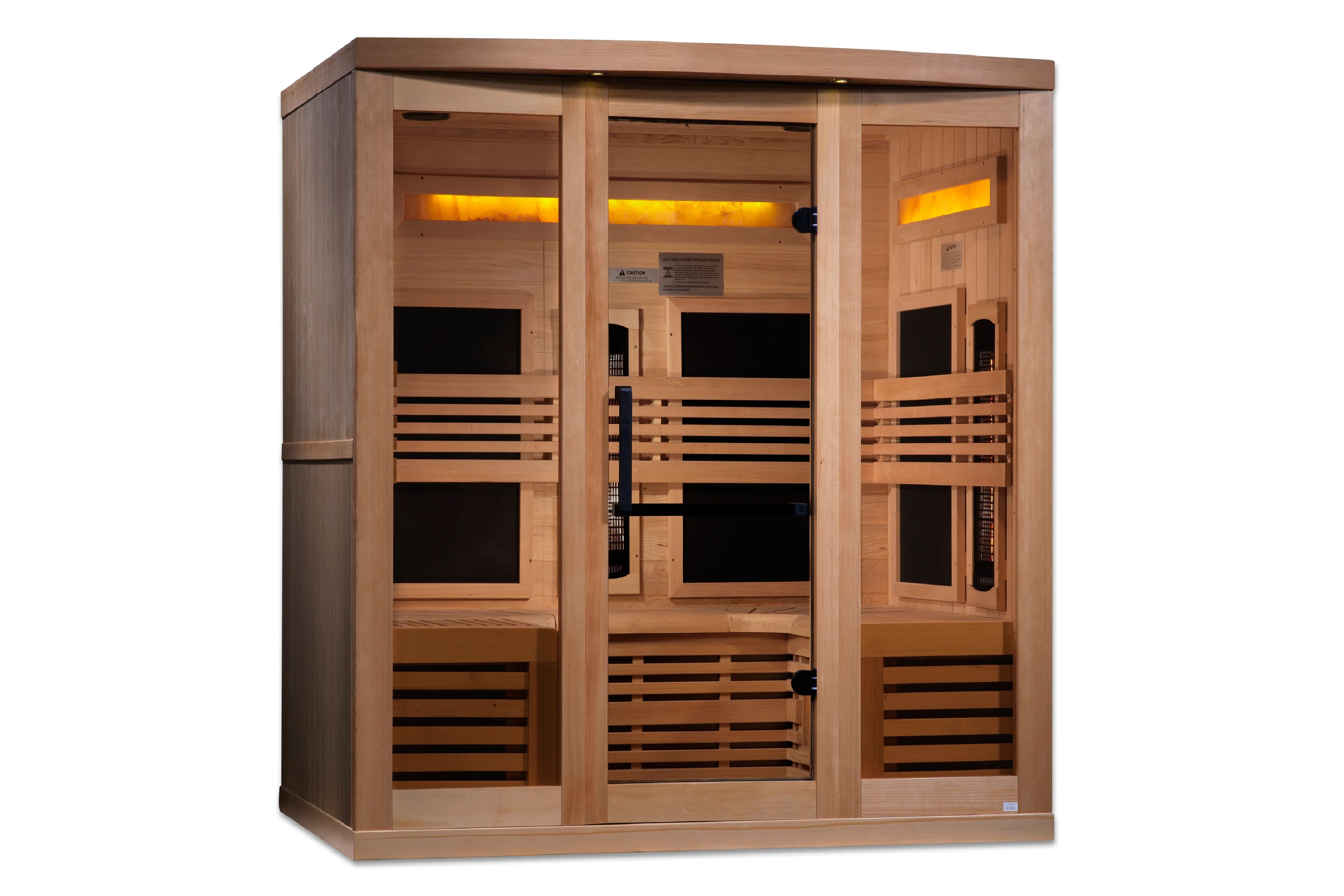 Golden Designs Reserve Edition Full Spectrum Infrared Sauna with Himalayan Salt Bar - 3 to 6 Person Home Spa for Relaxation & Detox | Perfect for Home Wellness, Stress Relief & Muscle Recovery