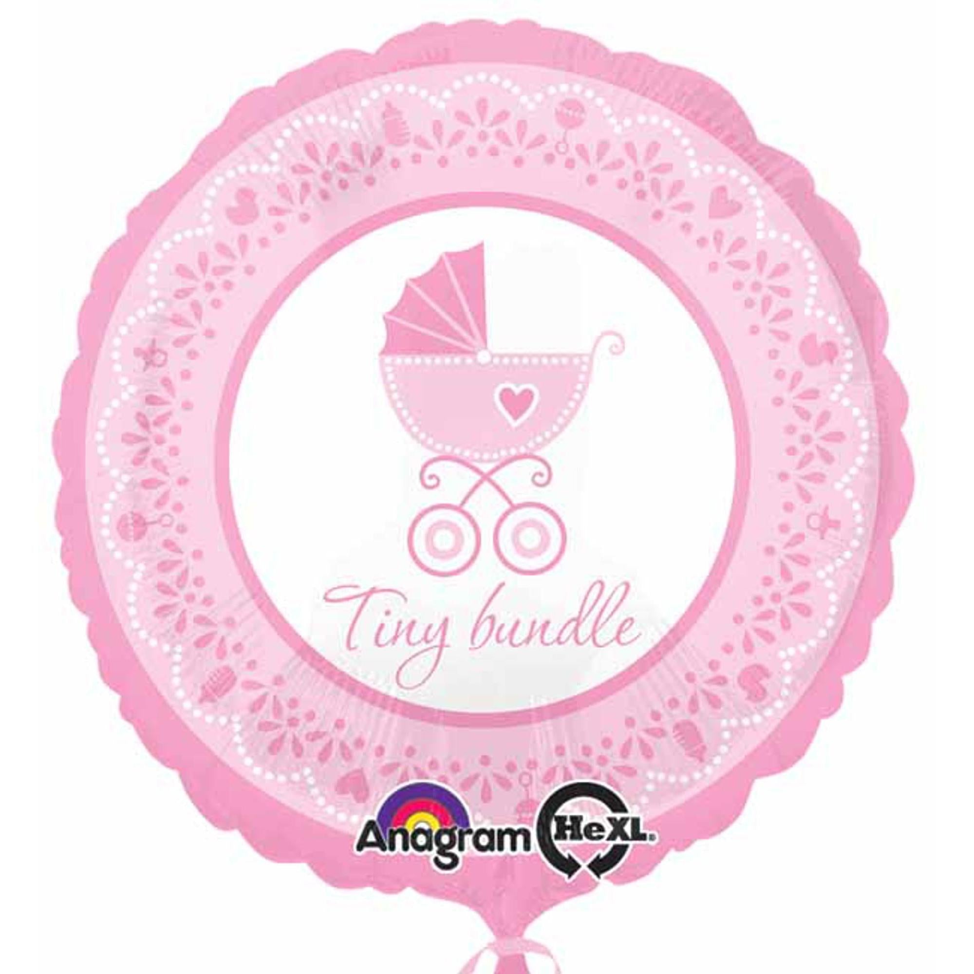Baby Girl Bouquet with S40 Flat Vase - Perfect for Newborn Celebrations, Baby Showers & Gender Reveal Parties