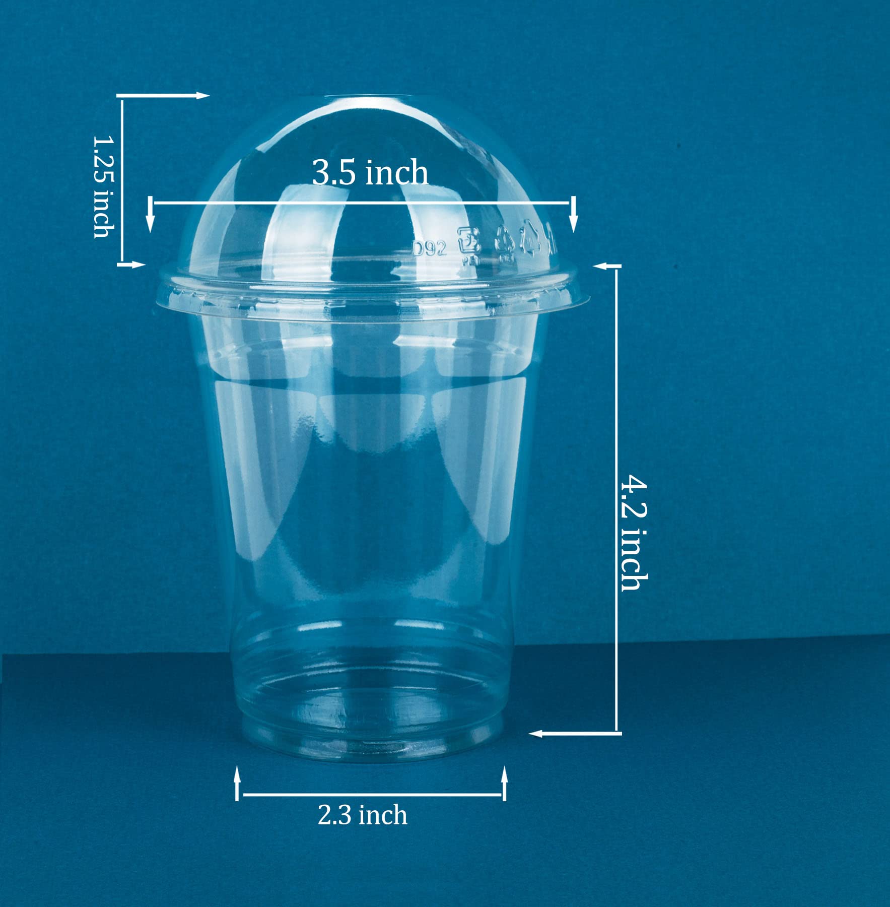 Golden Apple Cup Series - 12oz Clear Plastic Cups with Dome Lids (50 Sets) - Perfect for Parties, Events, and Beverage Serving