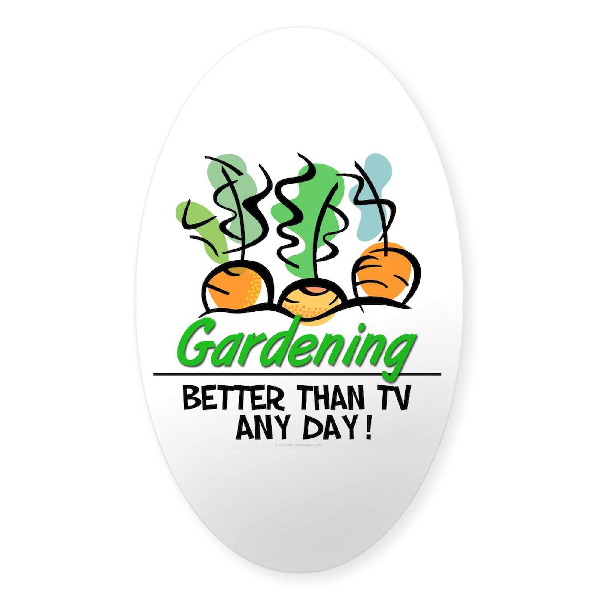 Vegetable Gardening Oval Car Bumper Sticker - Funny Garden Lover Decal for Cars, Trucks & Windows - Perfect for Farmers Market, Organic Enthusiasts & Home Gardeners
