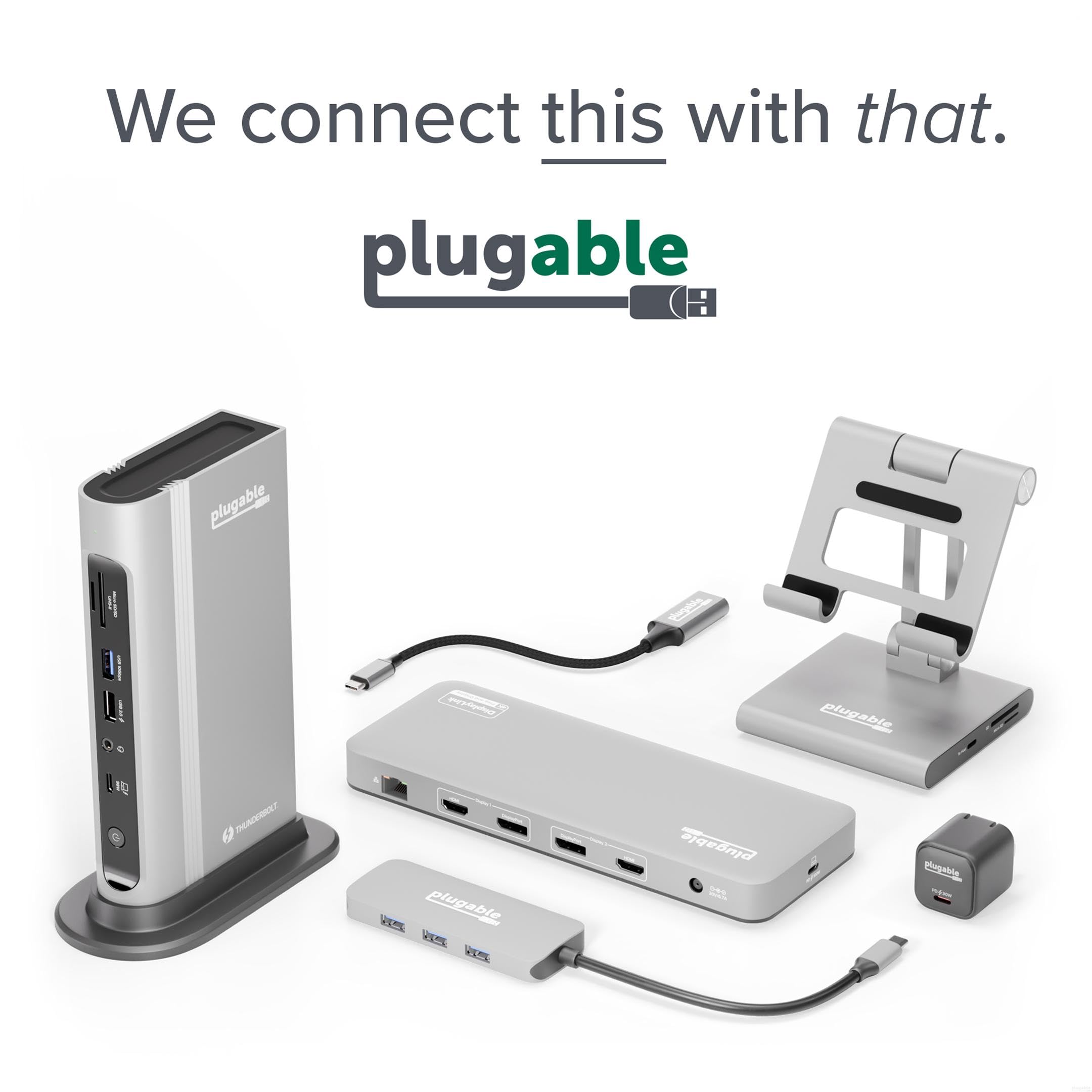 Plugable USB C to HDMI Adapter for Dual Monitors - 4K 60Hz USB C Hub for Windows & Chromebook - Driverless Plug & Play - Perfect for Home Office, Gaming & Video Conferencing