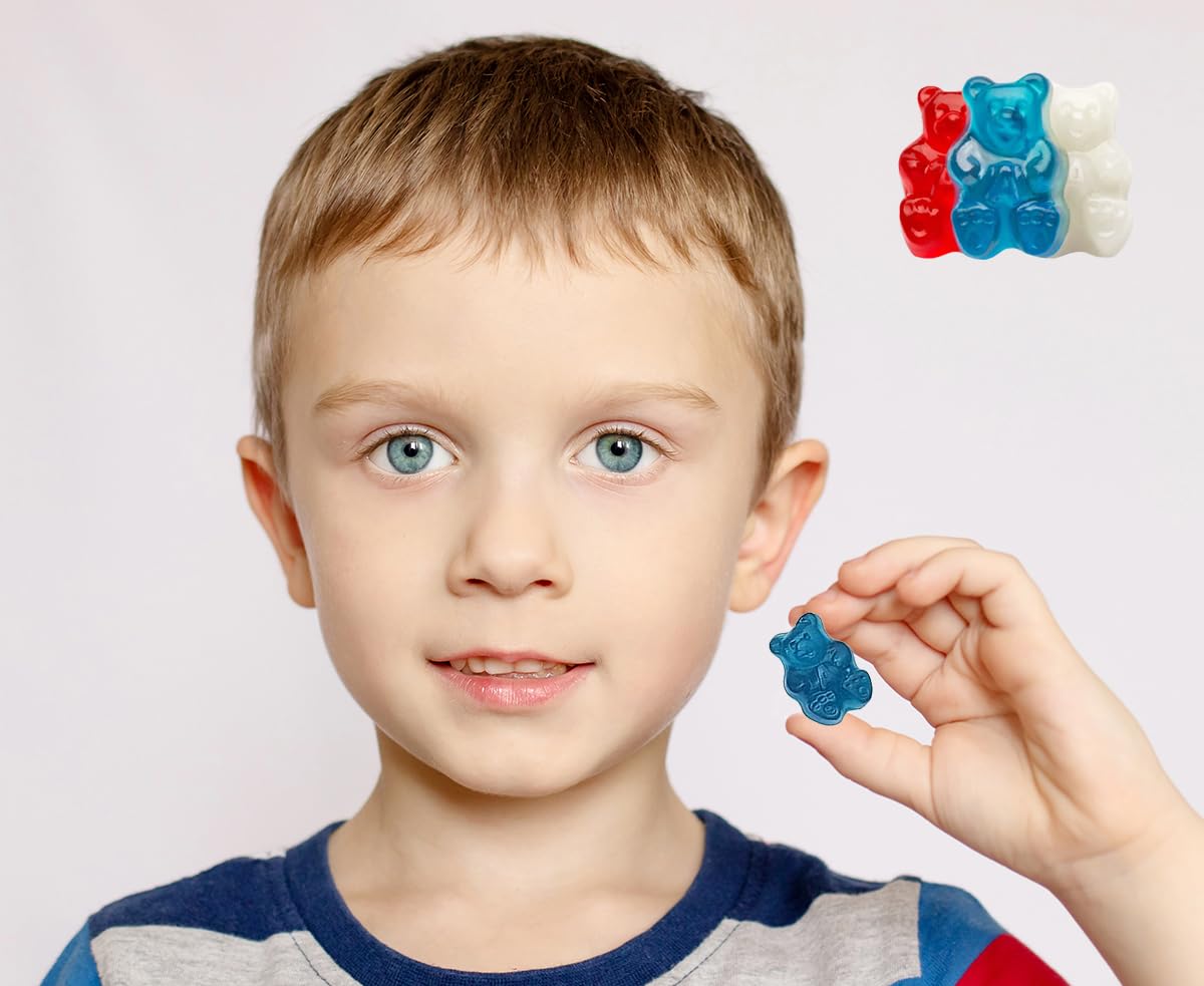Fruidles USA Patriotic Freedom Gummi Bears - Red White & Blue 4th of July Gummy Candy - Bulk 5lb Bag - Perfect for Independence Day Parties, Summer BBQs, and Patriotic Celebrations