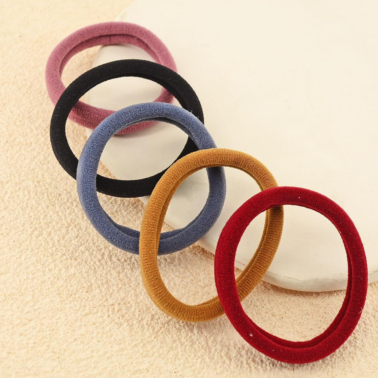 30Pcs Seamless Cotton Baby Hair Ties - Soft Elastic Hair Bands for Toddlers, Women & Girls with Thick Curly Hair - No-Slip Ponytail Holders (Multicolor, Pack of 30) - Perfect for School, Sports & Daily Styling