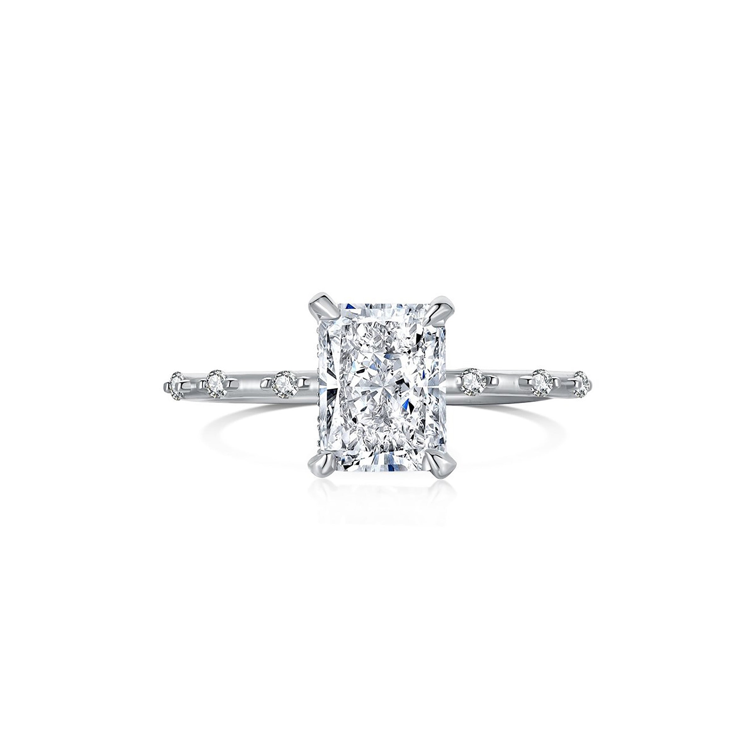 Sparkling Candy: Radiant Cut Moissanite Ashes Ring - Elegant Memorial Jewelry for Loved Ones | Perfect for Remembrance Ceremonies, Anniversaries & Special Occasions