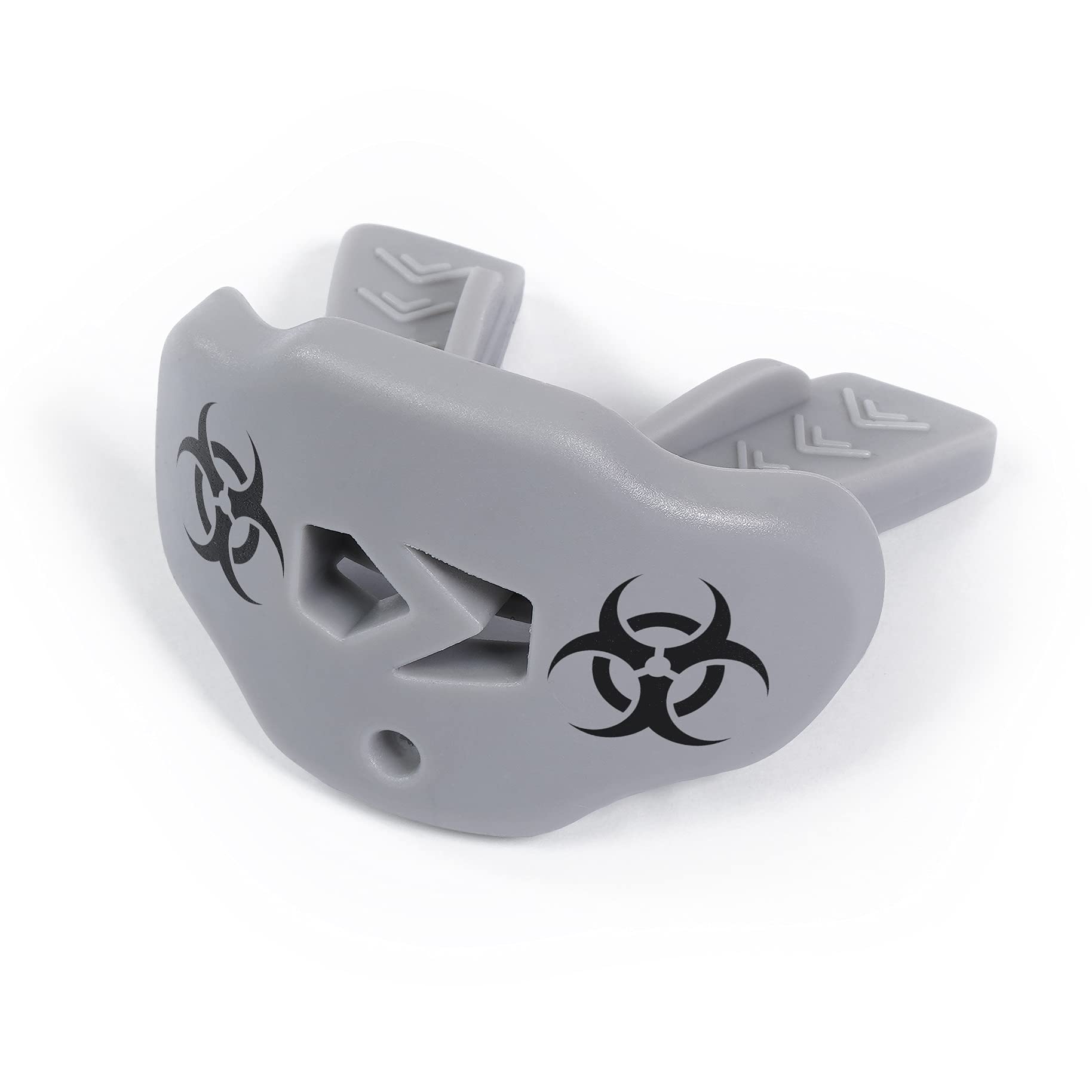 Warning Signs Football Mouthguard for Youth & Adults - High-Grade Silicone Lip & Teeth Protector - Perfect for Football, Rugby, Hockey & Contact Sports
