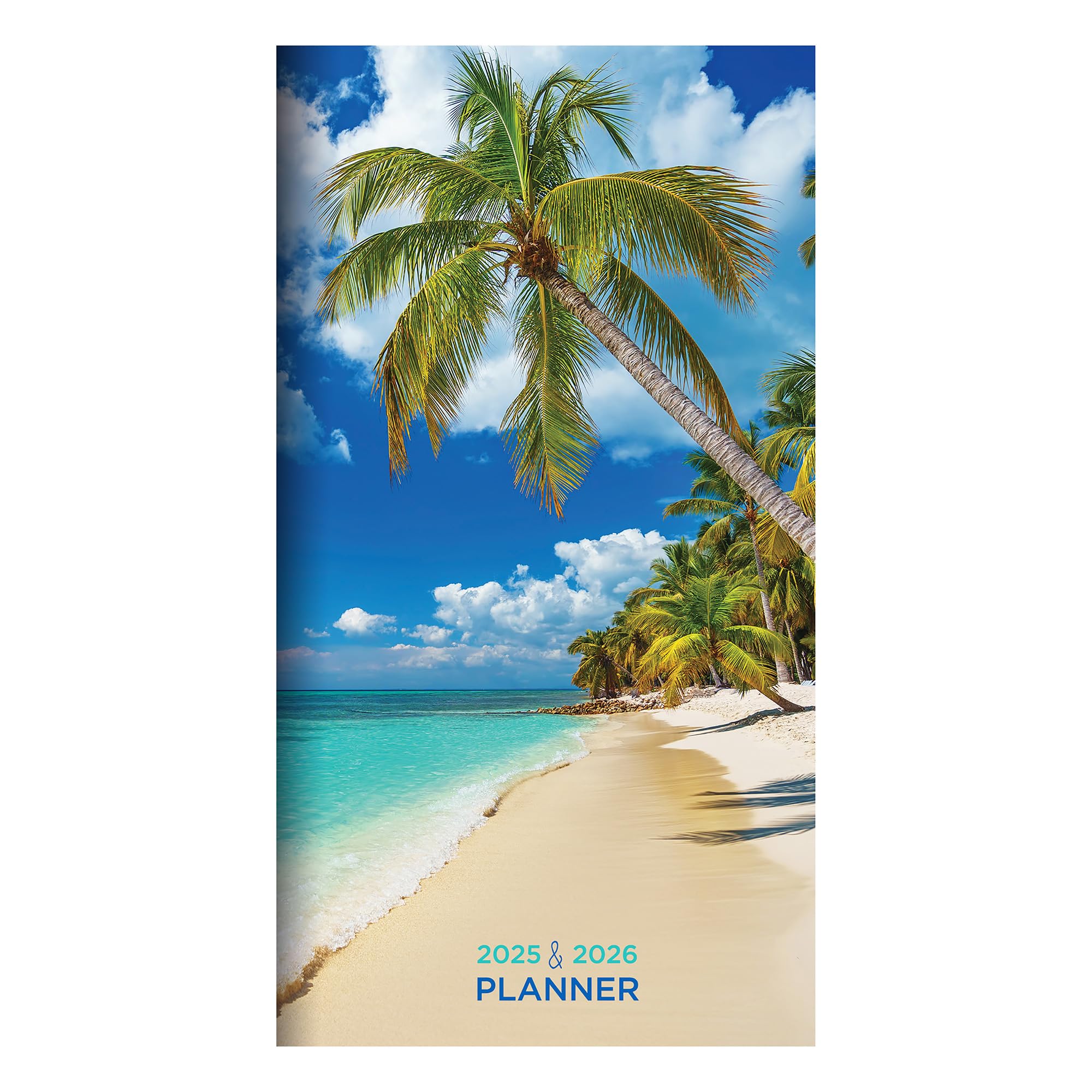 TF PUBLISHING 2025-2026 Beaches Theme 2-Year Monthly Pocket Planner - Compact 3.5