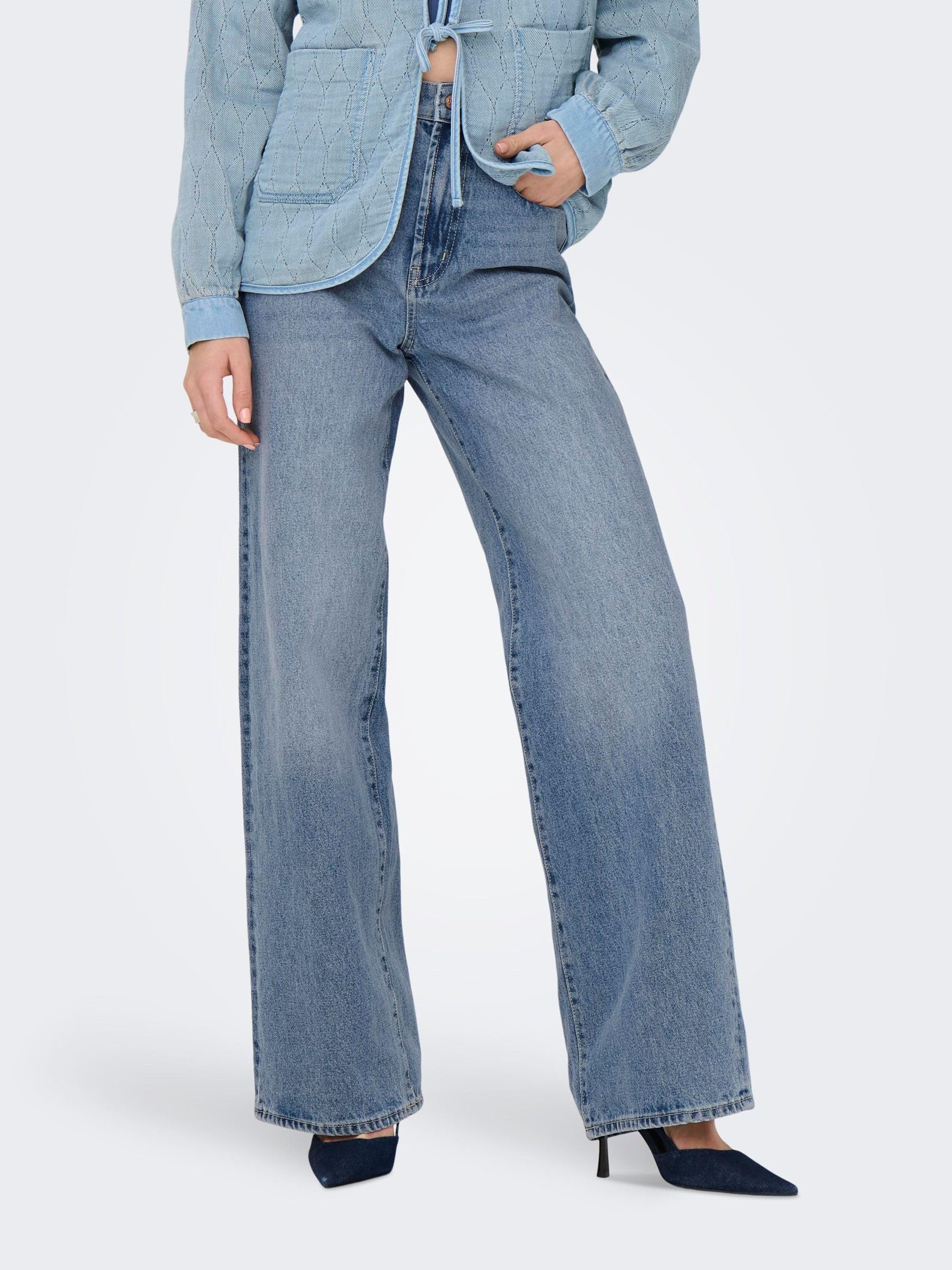 ONLY Women's High Waist Skinny Jeans - Stretch Denim Pants for Casual & Work Wear | Perfect for Everyday Outfits, Office, and Date Nights