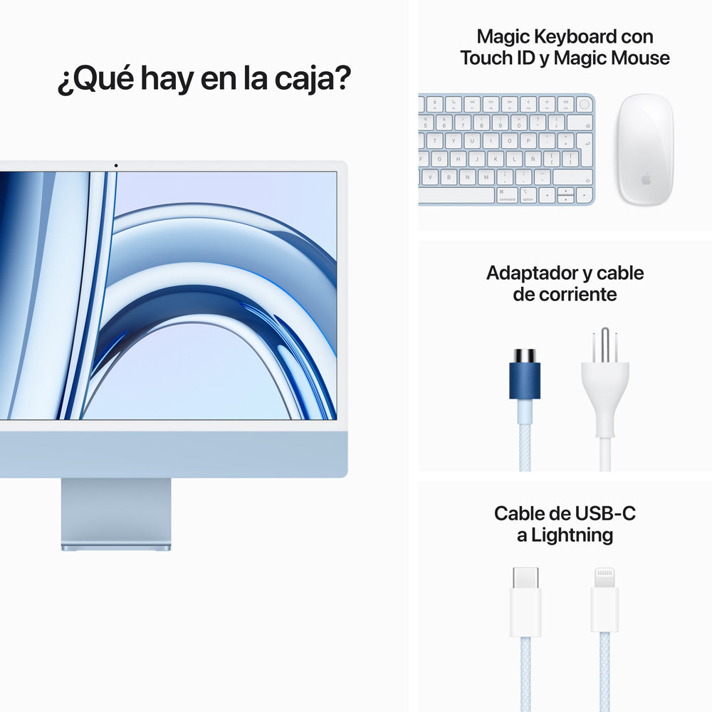 24-inch Apple iMac with 4.5K Retina Display - M3 Chip, 8-Core CPU & 10-Core GPU, 256GB SSD (Blue) - Perfect for Home Office, Graphic Design & Creative Work